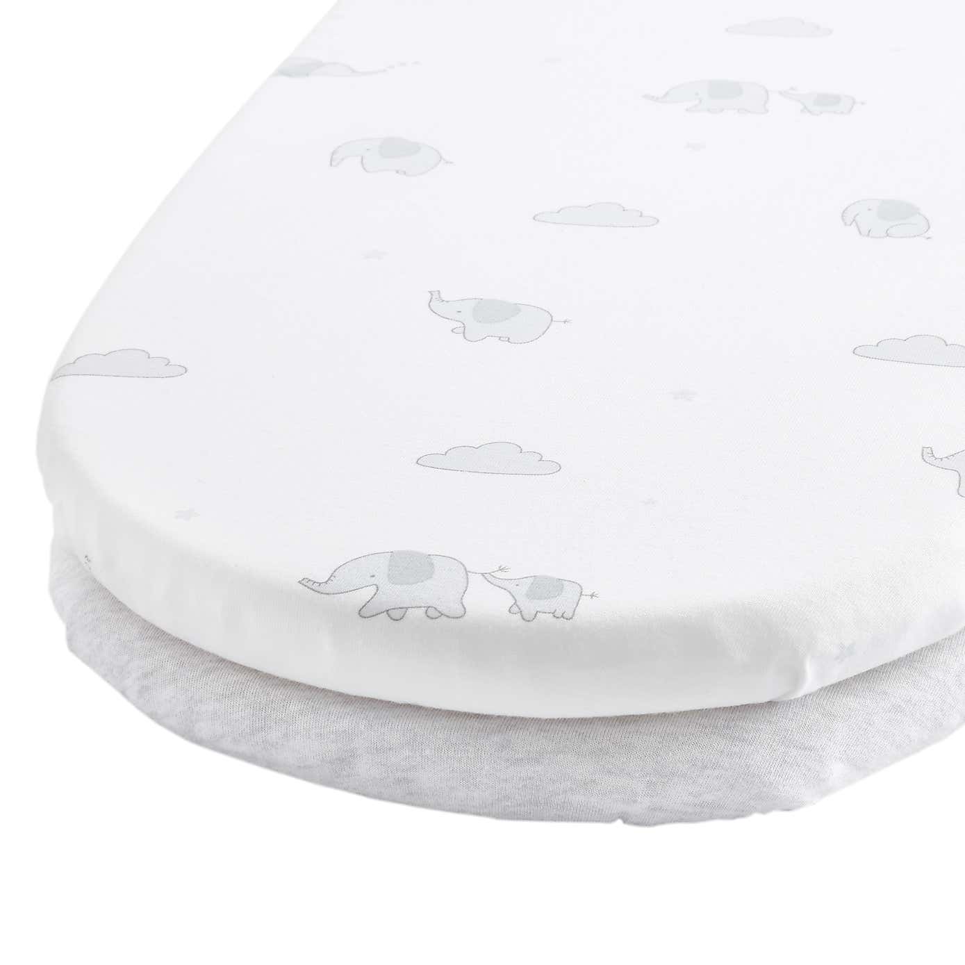 Pack of 2 Jersey Grey Elephant Fitted Sheets