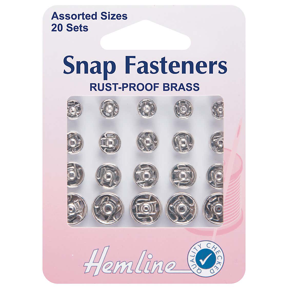 Hemline Assorted Silver Snap Fasteners