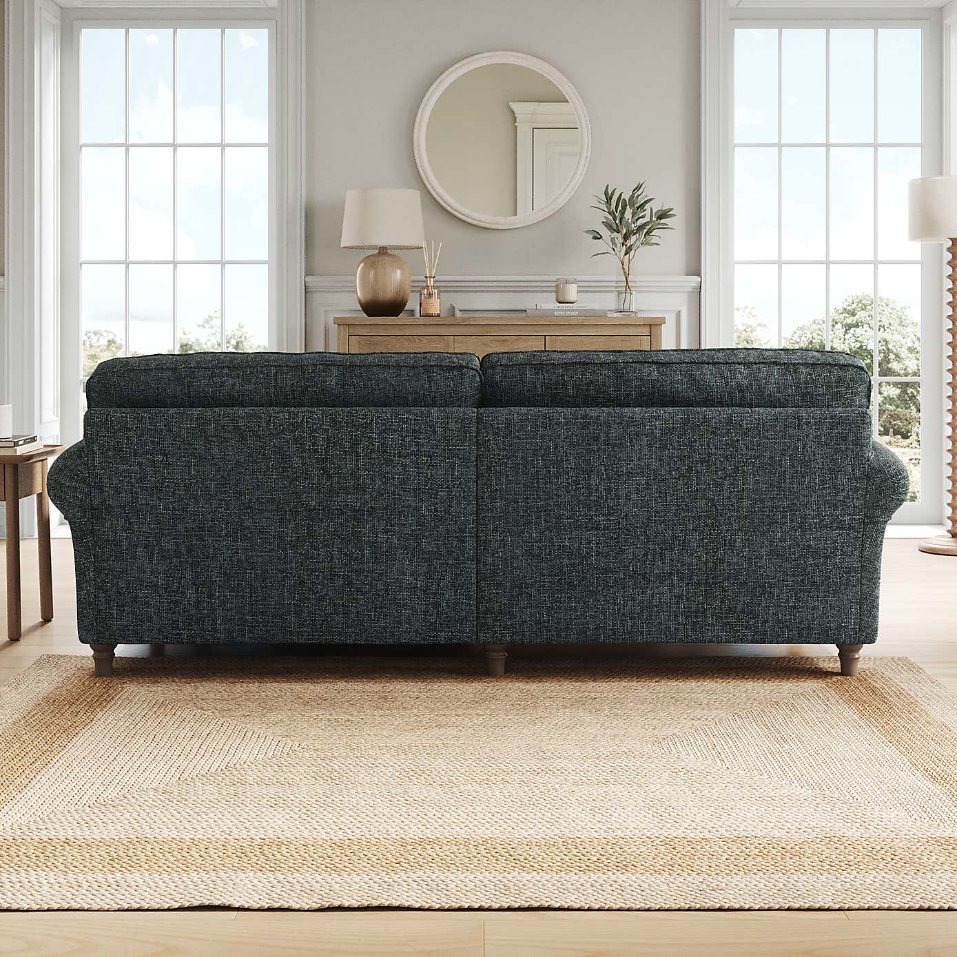 Flori Corner Chaise Sofa, Chunky Chenille