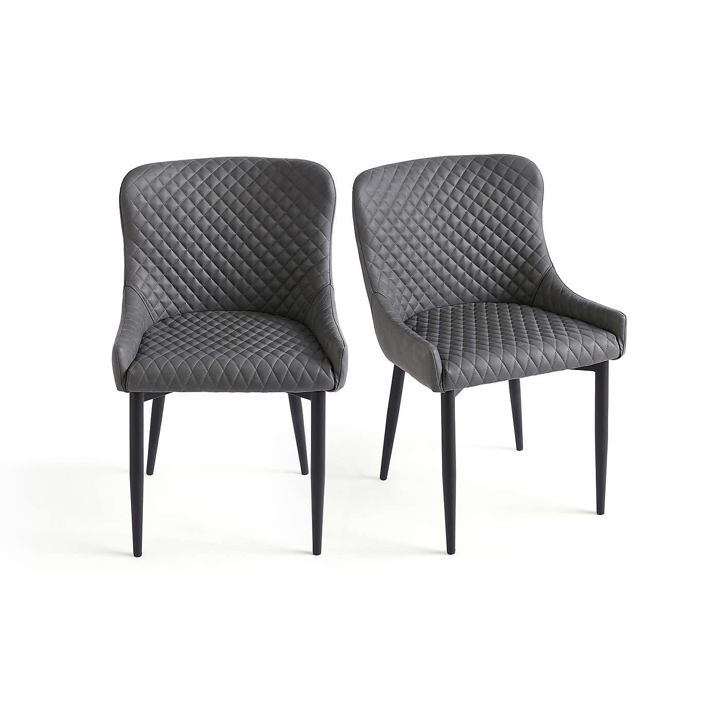 Set of 2 Montreal Dining Chairs, Faux Leather