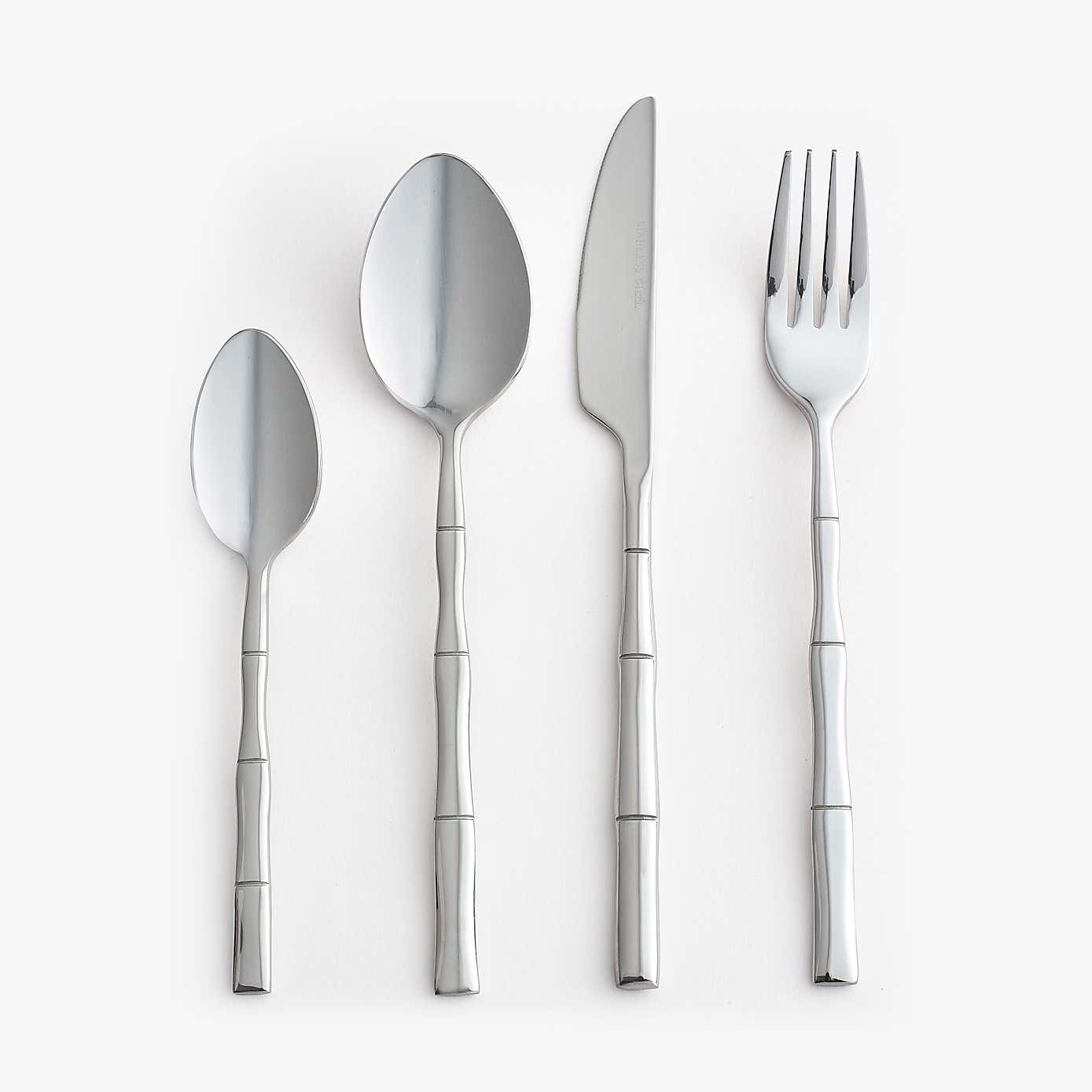 Silver Bamboo 16 Piece Cutlery Set