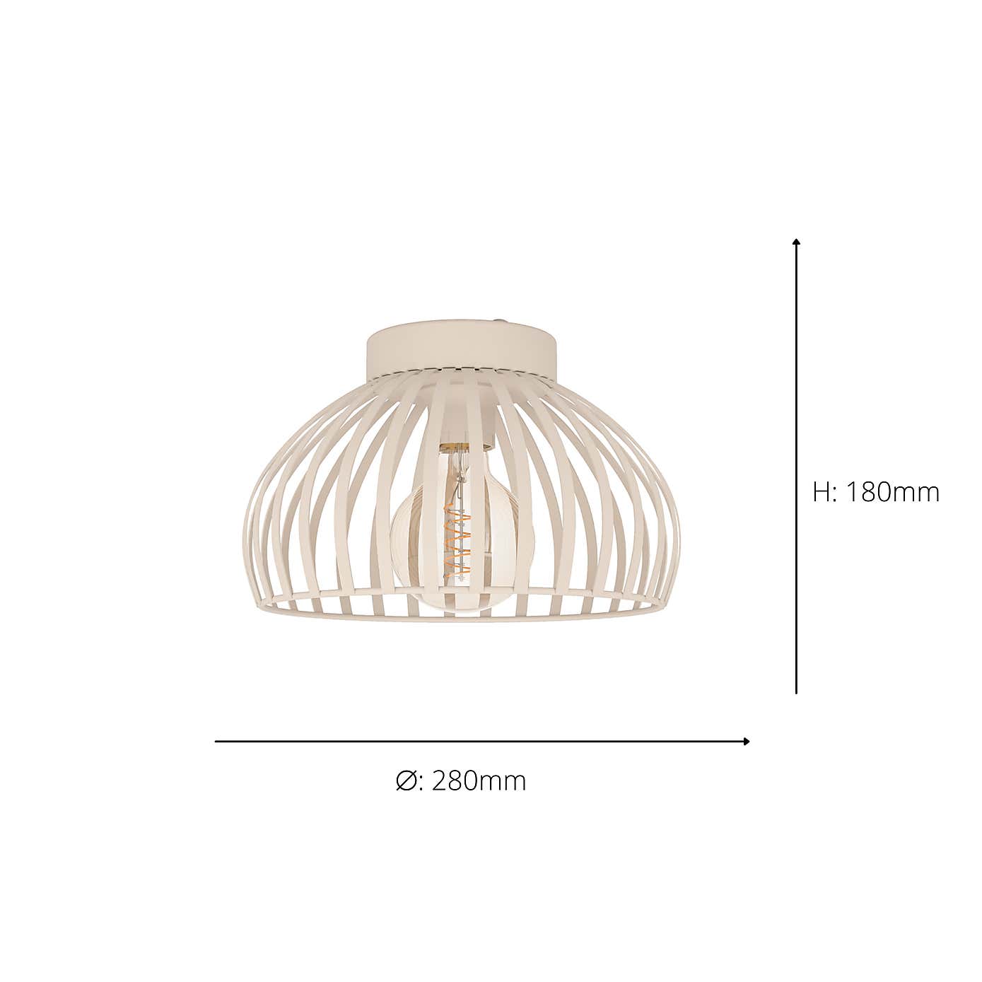 EGLO Mogano Scandi Caged Semi Flush Ceiling Light