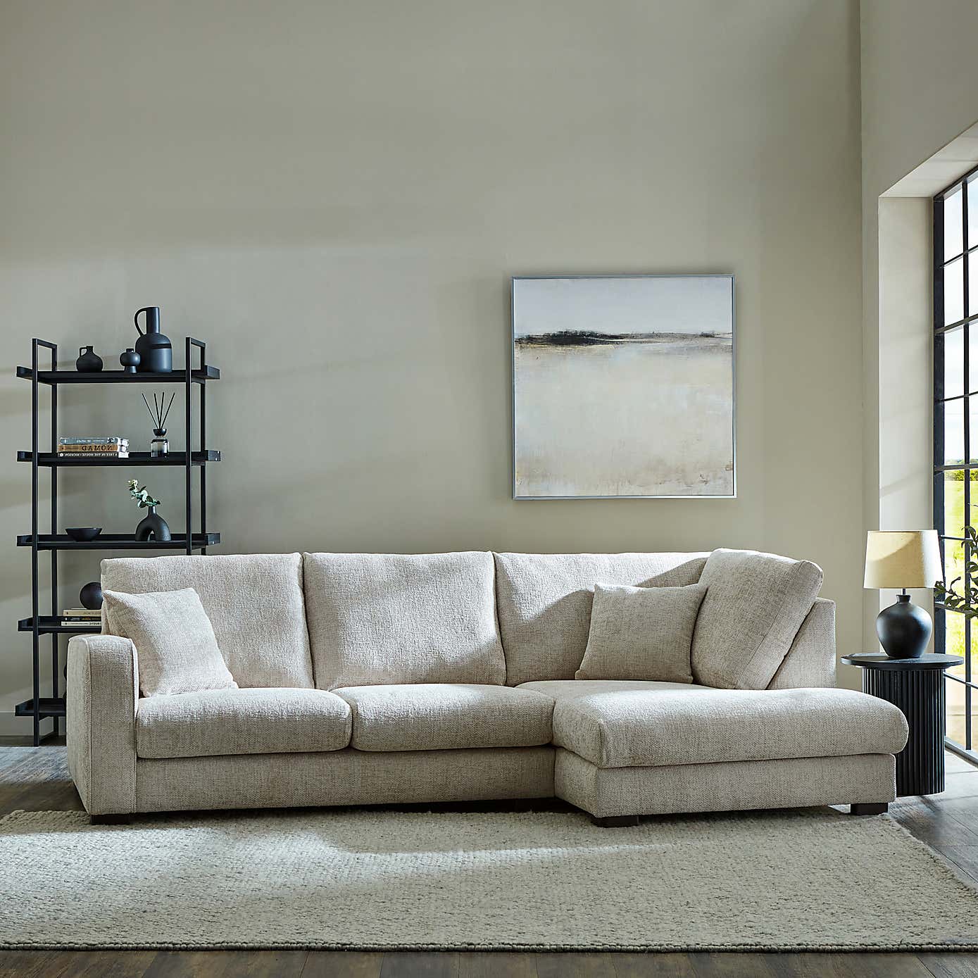 Carson Chunky Chenille Right Hand Corner Sofa