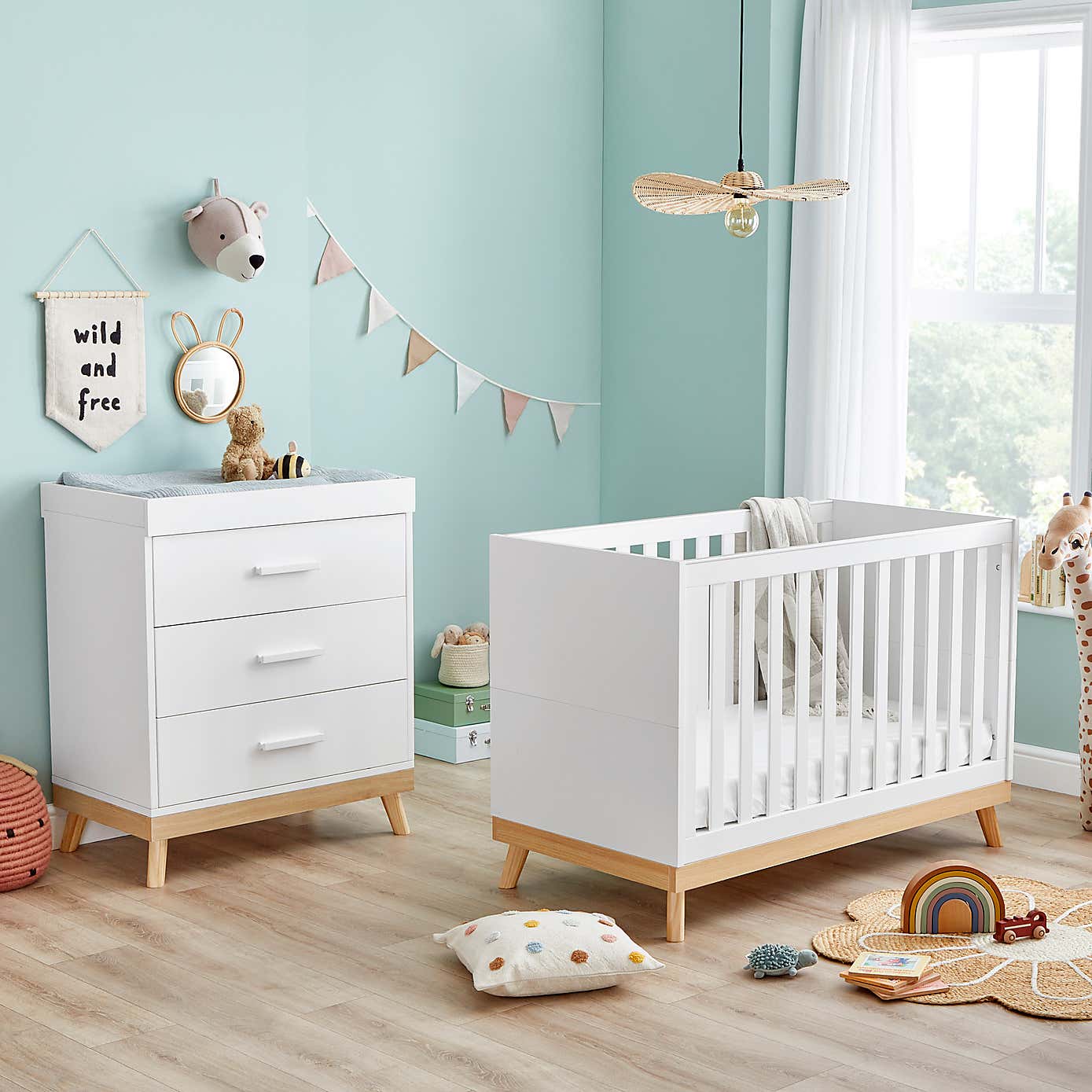 Mona Mini 2 Piece Nursery Room Set, White