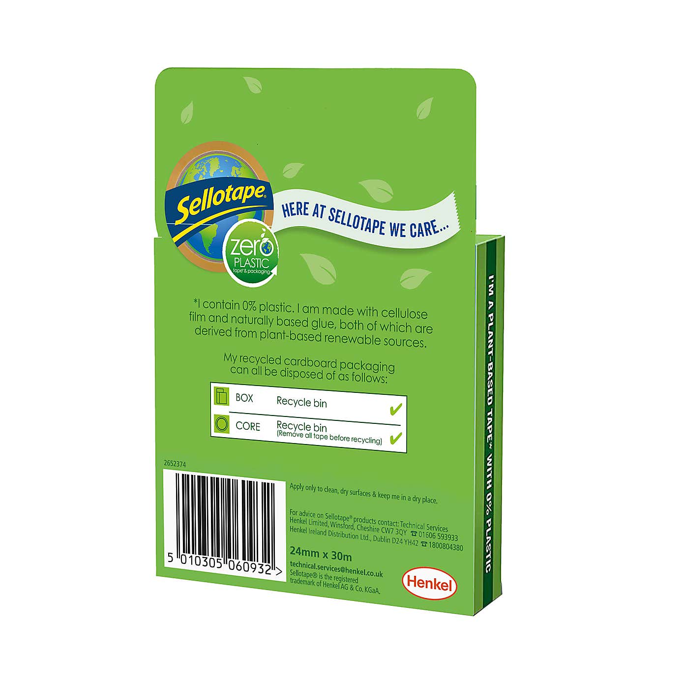 Zero Plastic Sellotape 24mm x 30m