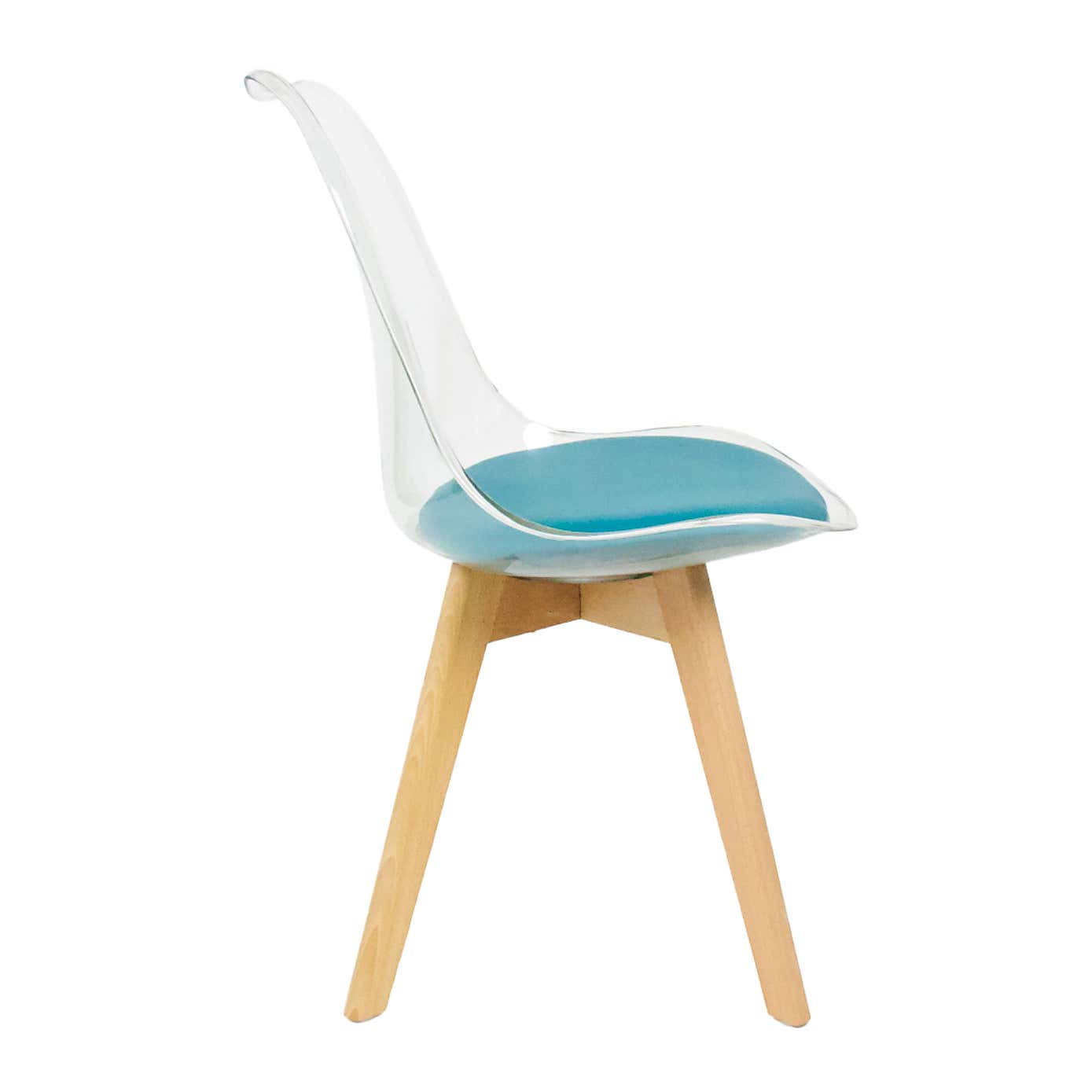 Fusion Living Soho Clear Plastic Dining Chair with Squared Legs