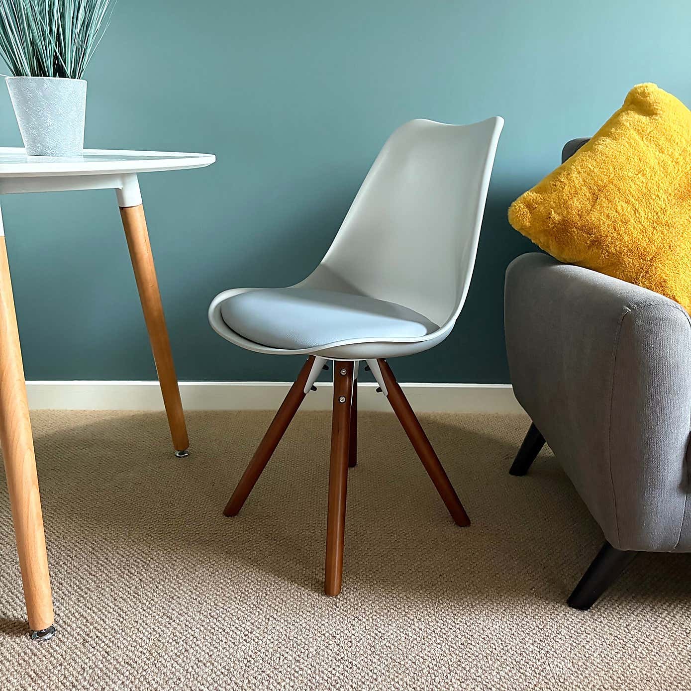 Fusion Living Soho Plastic Dining Chair with Pyramid Legs