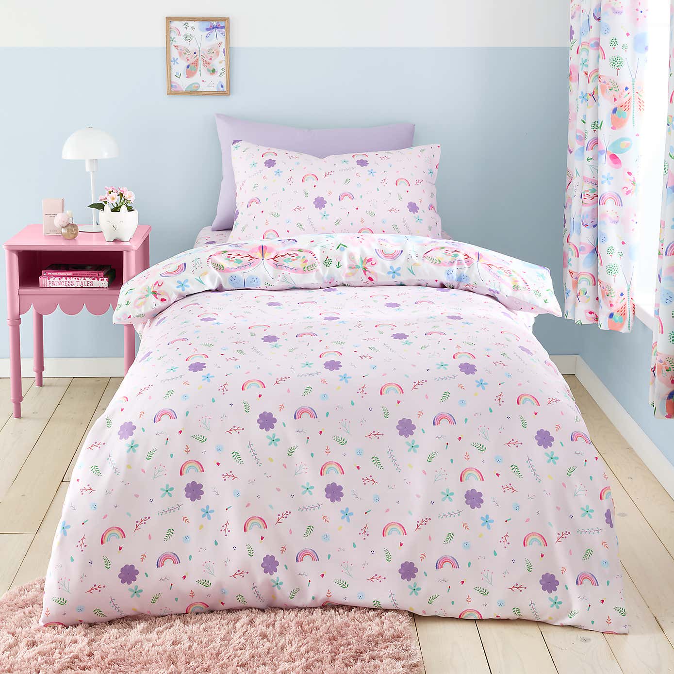 Painted Butterfly Duvet Cover and Pillowcase Set