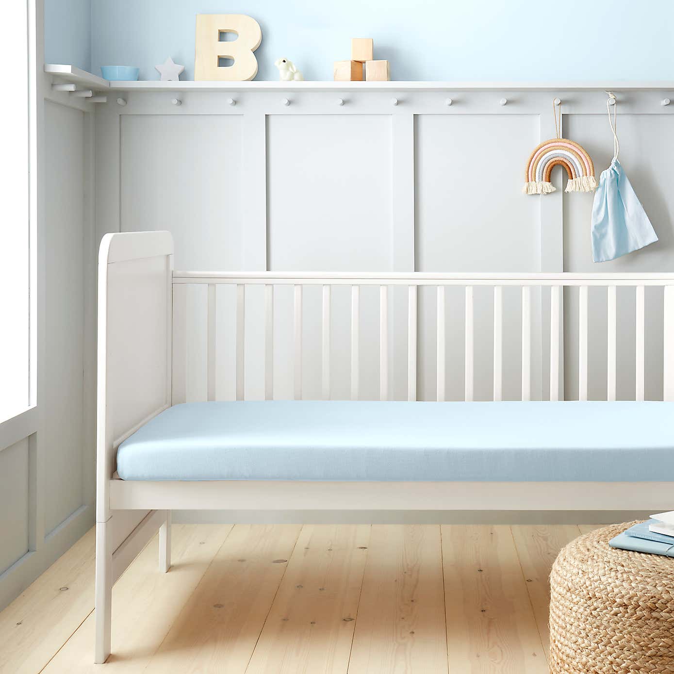 Pack of 2 Plain 100% Cotton Jersey Fitted Sheets