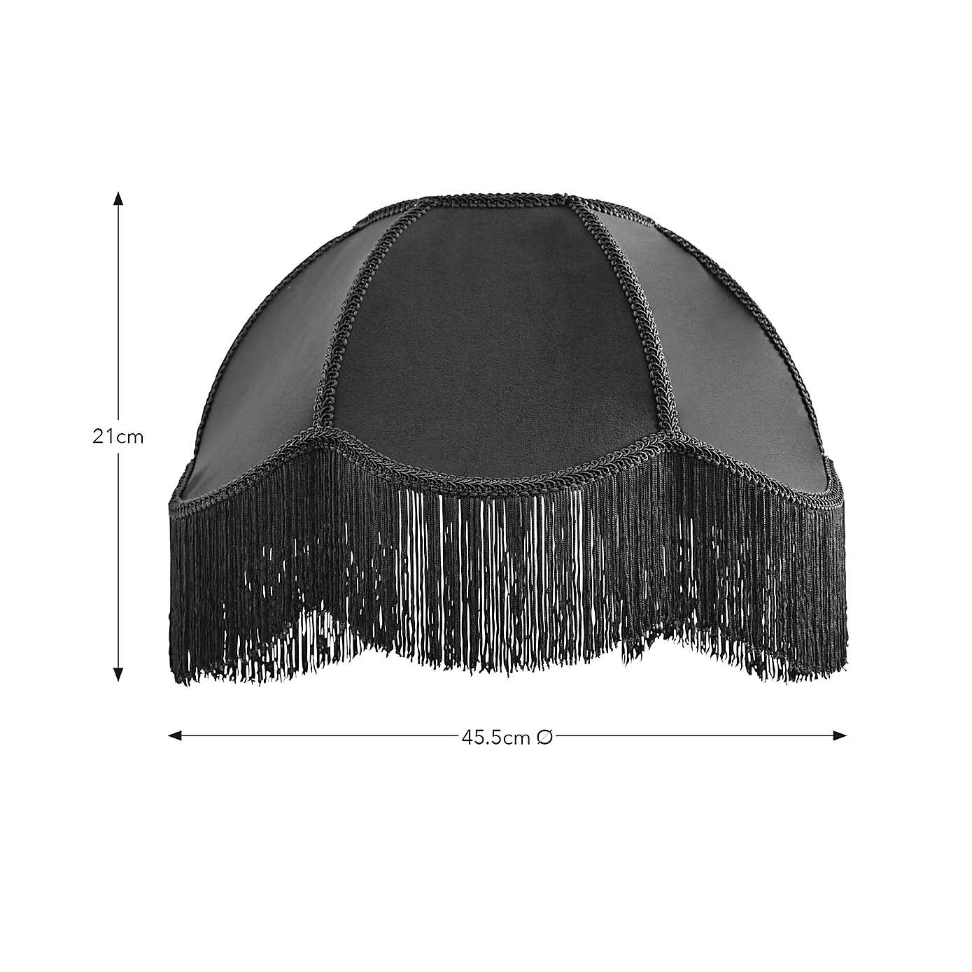 Carmona Fringed Velvet Lamp Shade