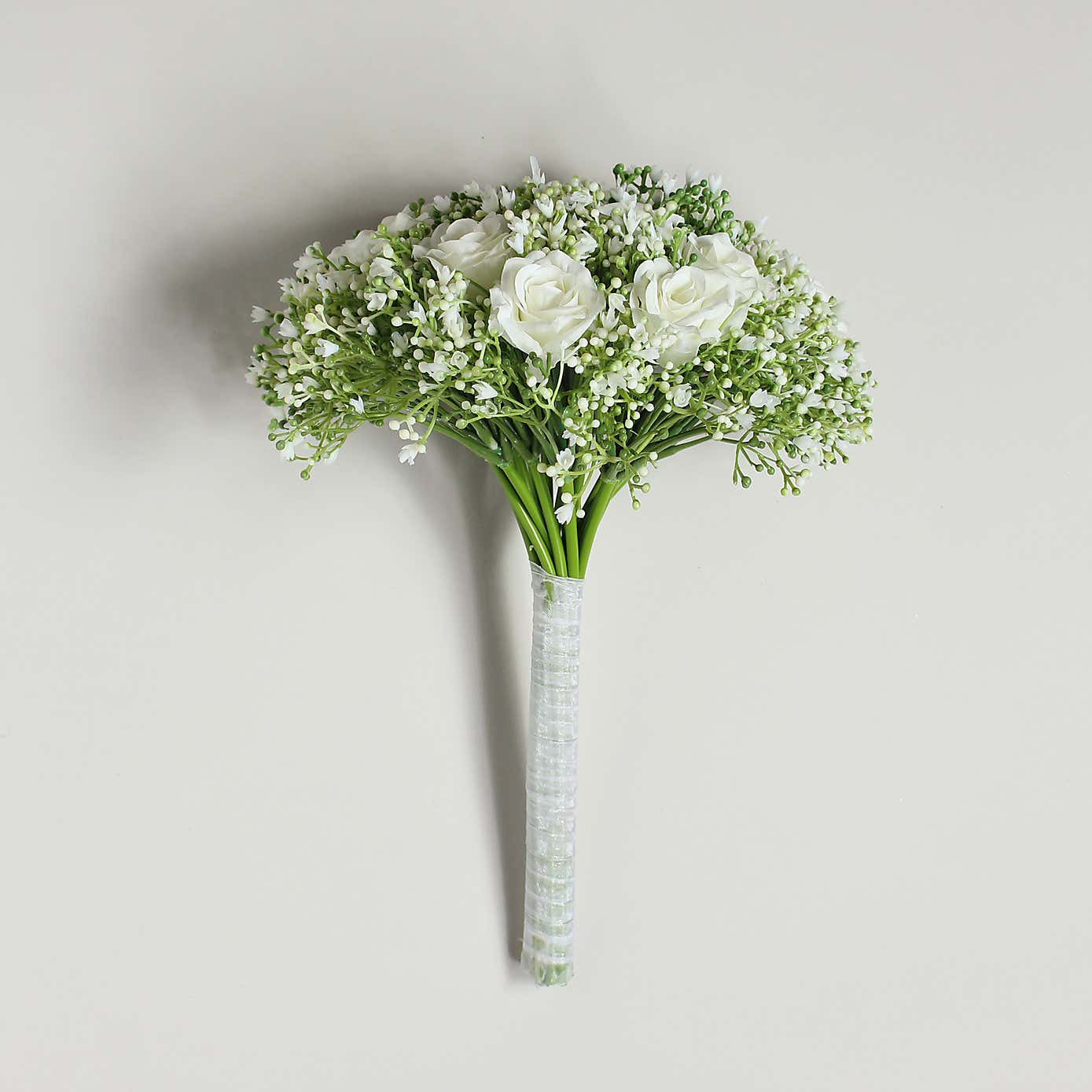 Artificial Cream Rose and Gypsophila Stems