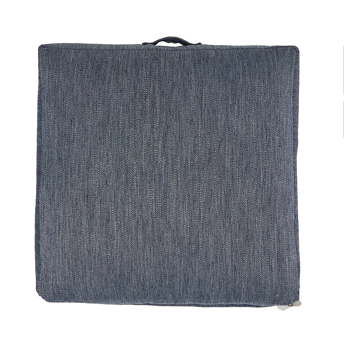 Casual Slub Denim Floor Cushion