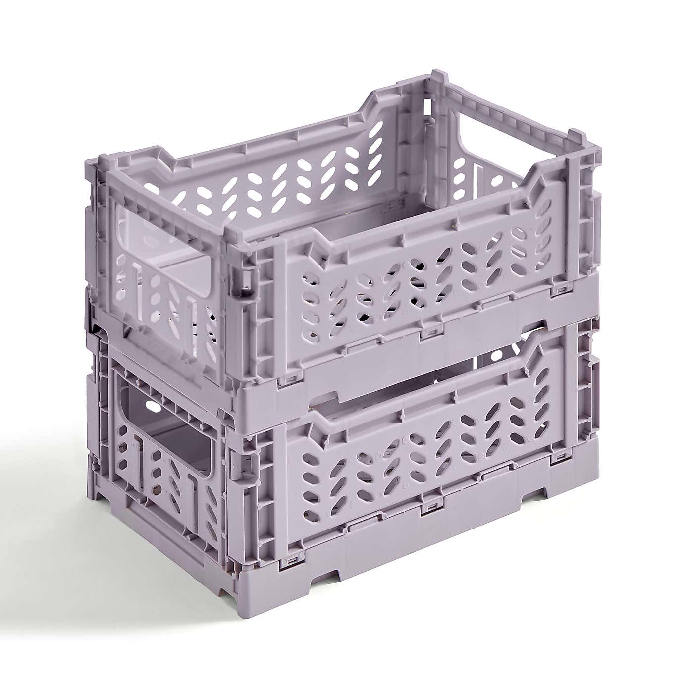 Pack of 2 Foldable Crates