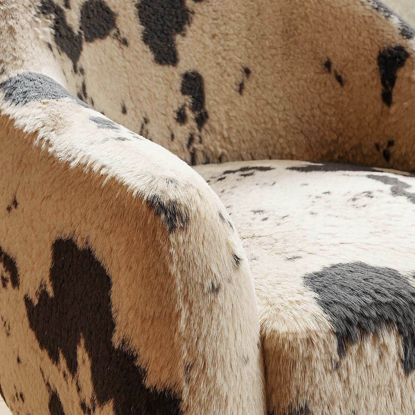 Kaspar Faux Cow Fur Tub Chair