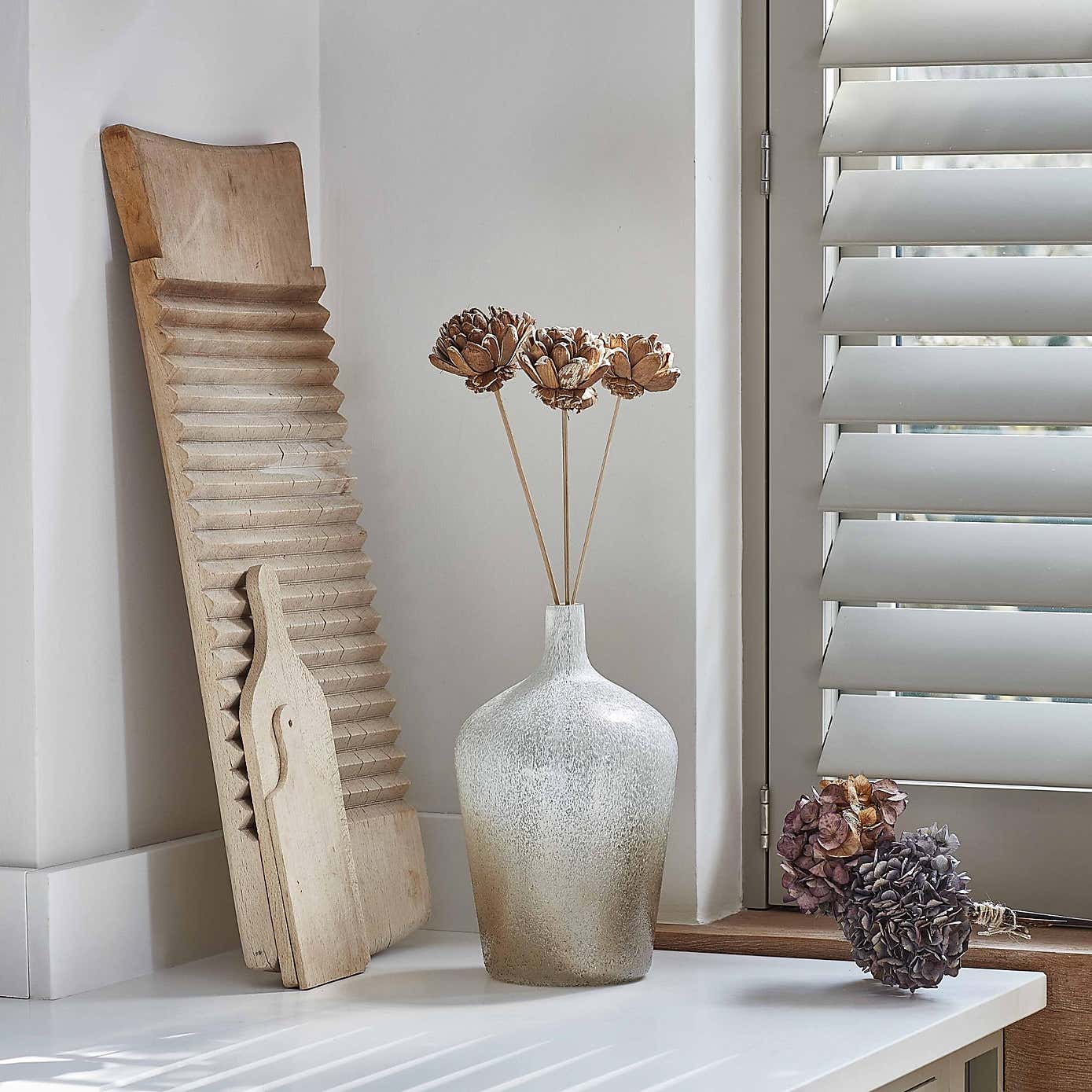 Verre Stem Frosted Glass Vase