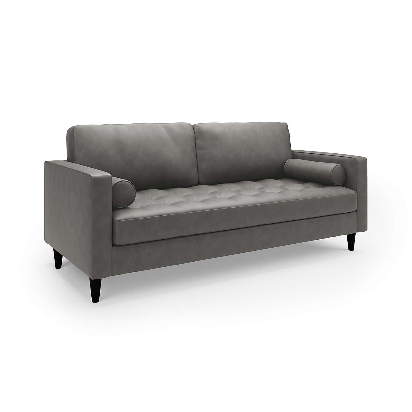 Zoe Distressed Faux Leather 3 Seater Sofa