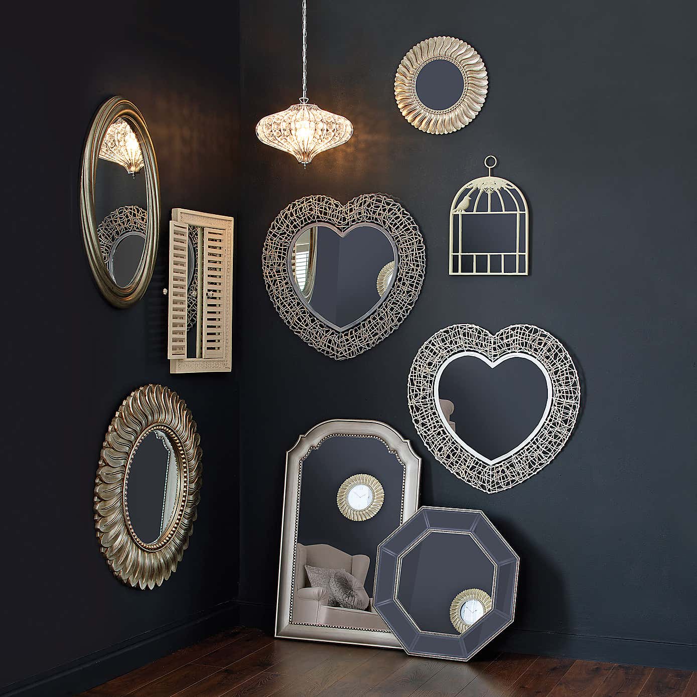 Leaf Round Wall Mirror