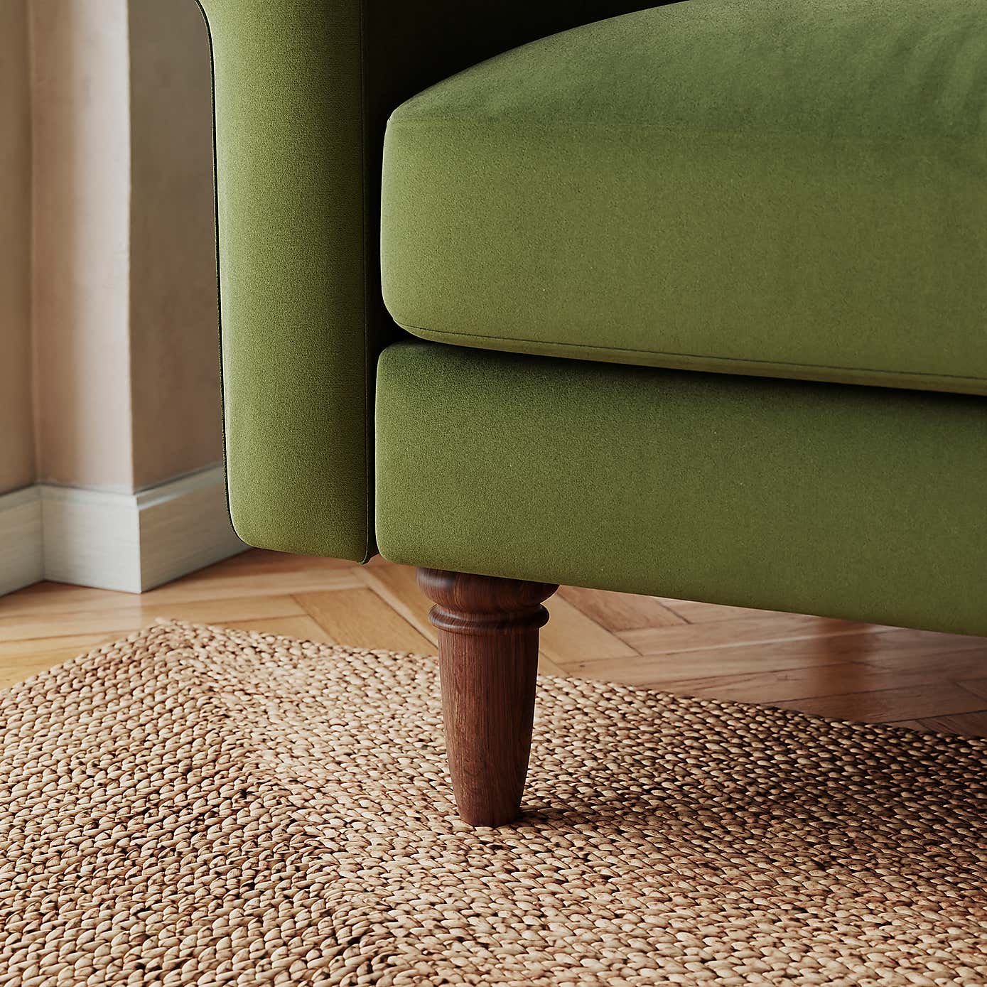 Maeve Compact Velvet 3 Seater Sofa