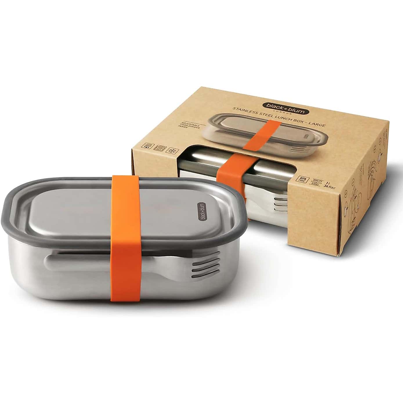 Black and Blum Stainless Steel Lunch Box