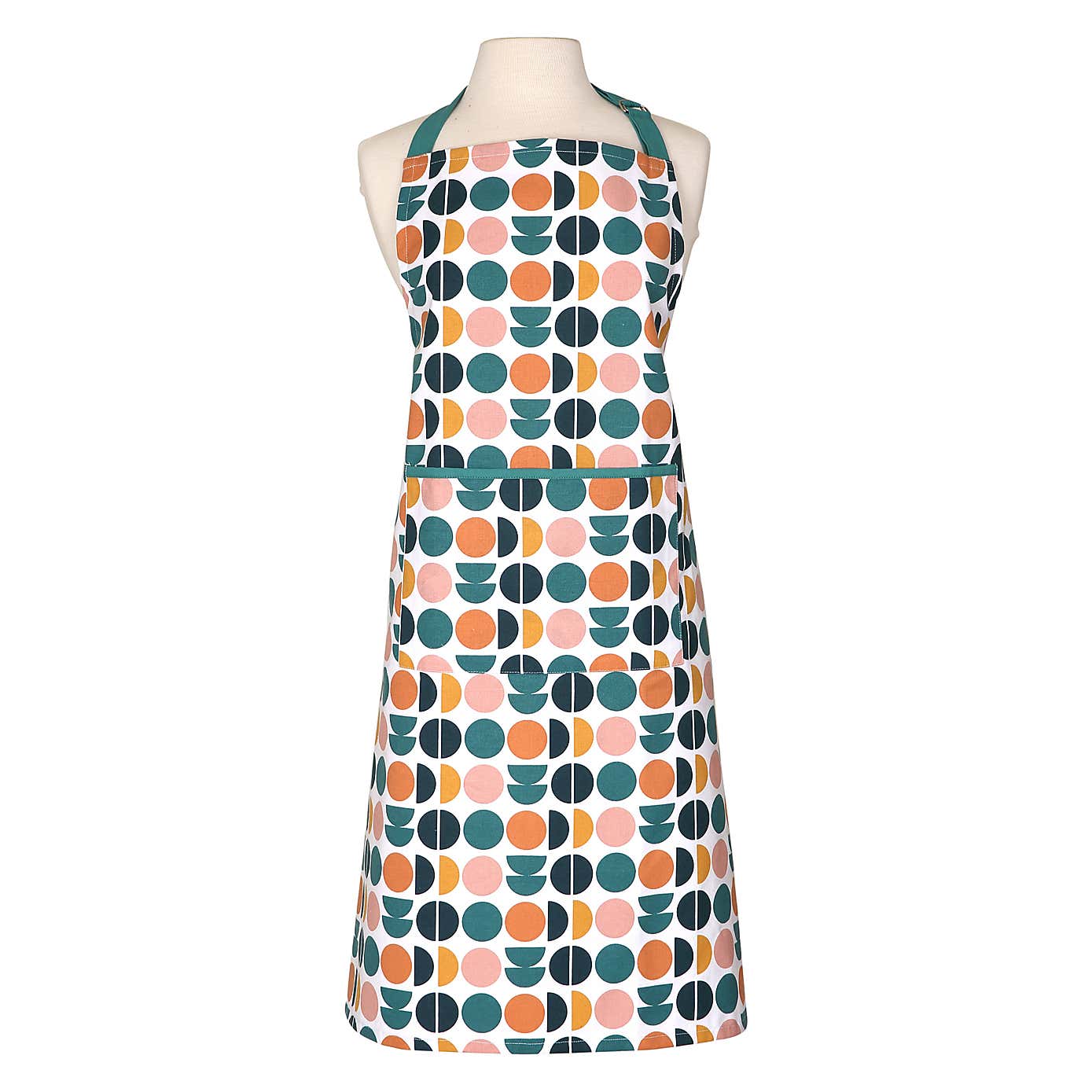 Dexam Retro Spot Teal Cotton Adult Apron