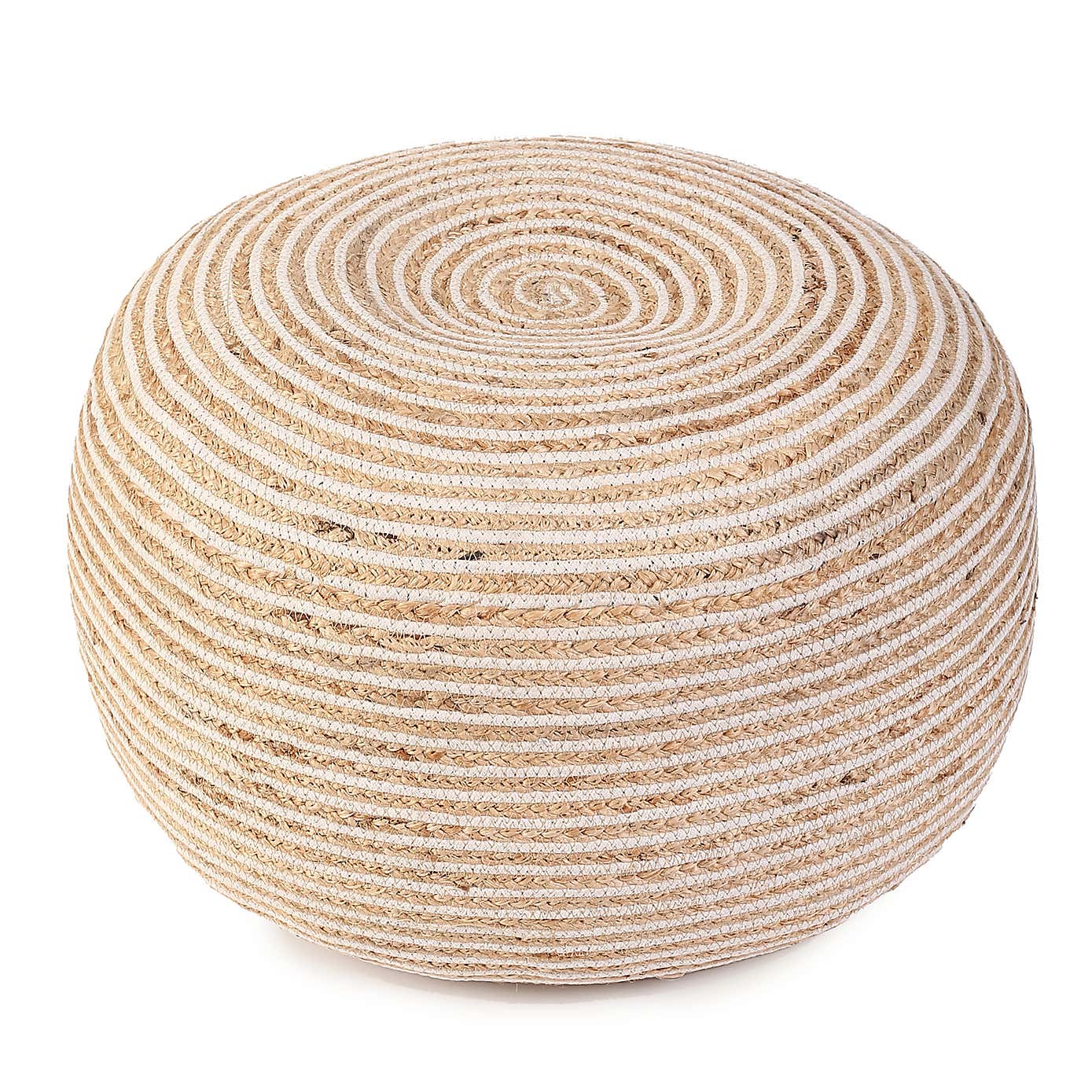 Kaikoo Jute Stripe Bean Bag Pouffe