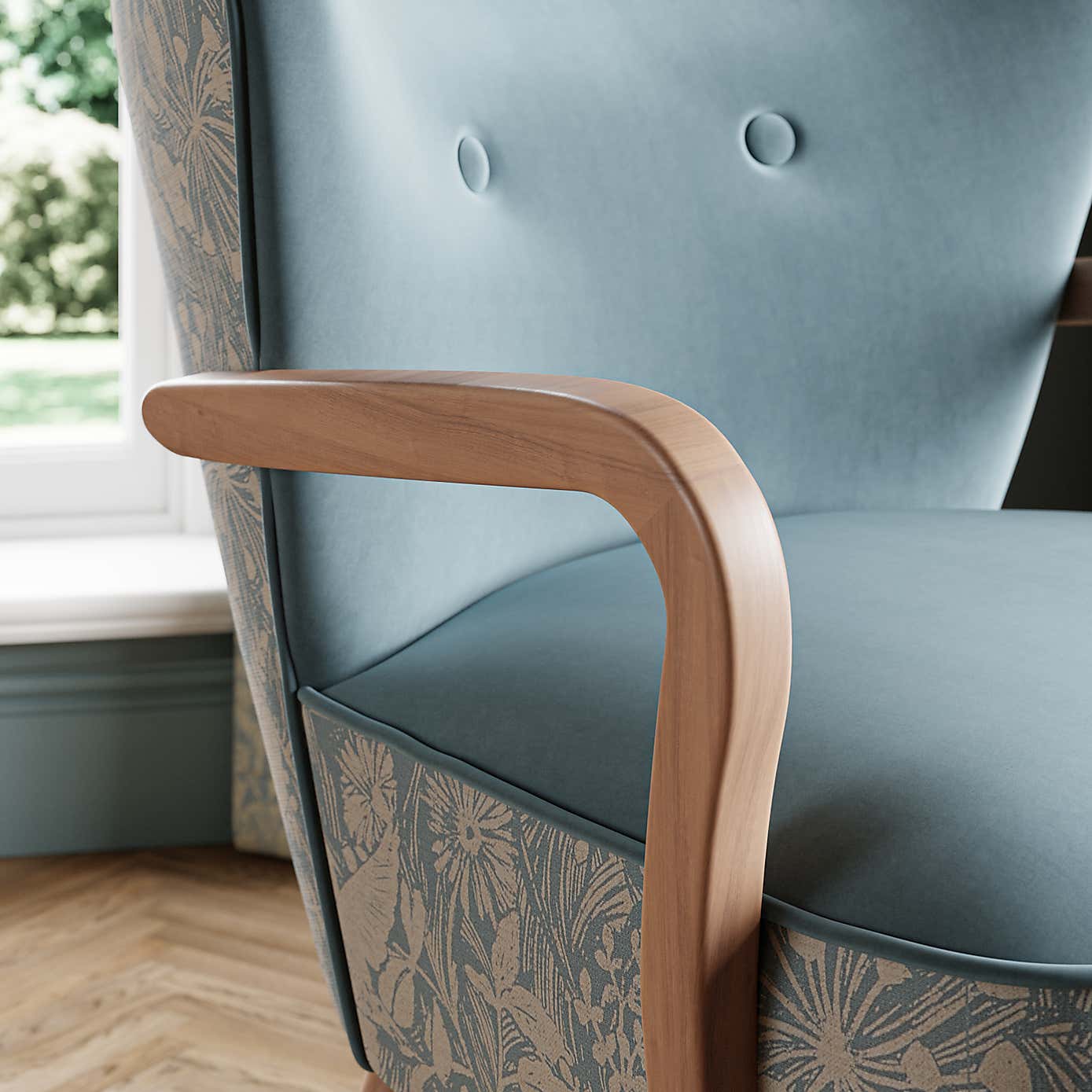 Eliza Wooden Arm Occasional Armchair