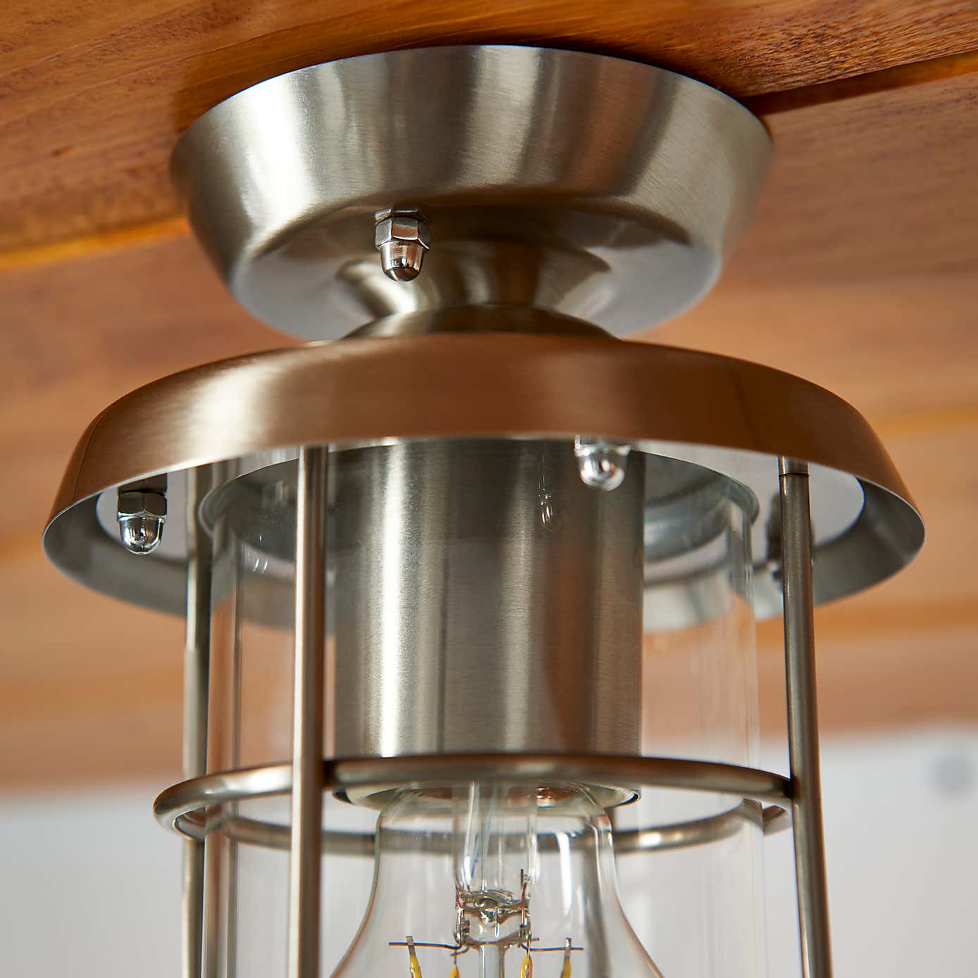 Barker Industrial Indoor Outdoor Flush Ceiling Light