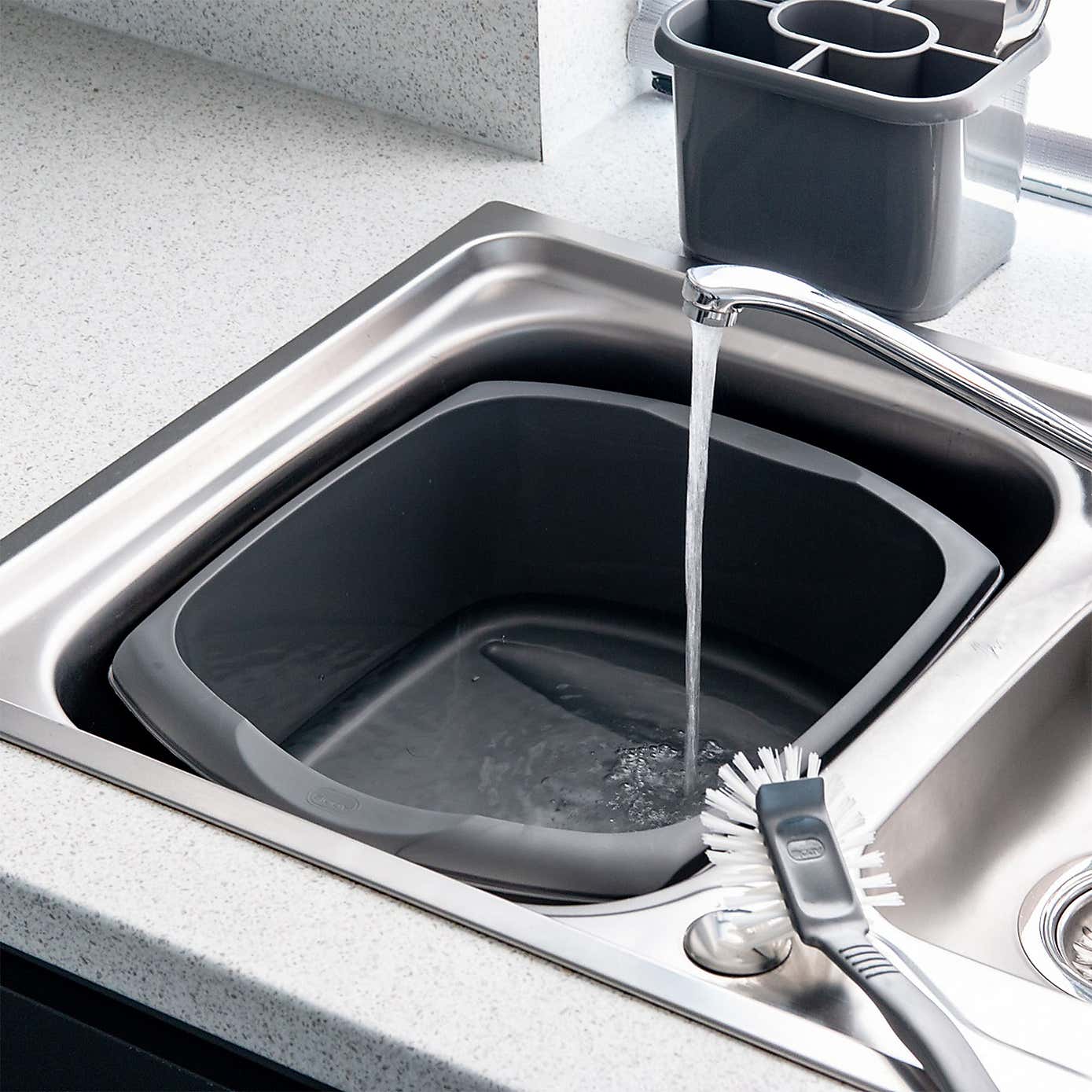 Addis Large Metallic Rectangular Washing Up Bowl