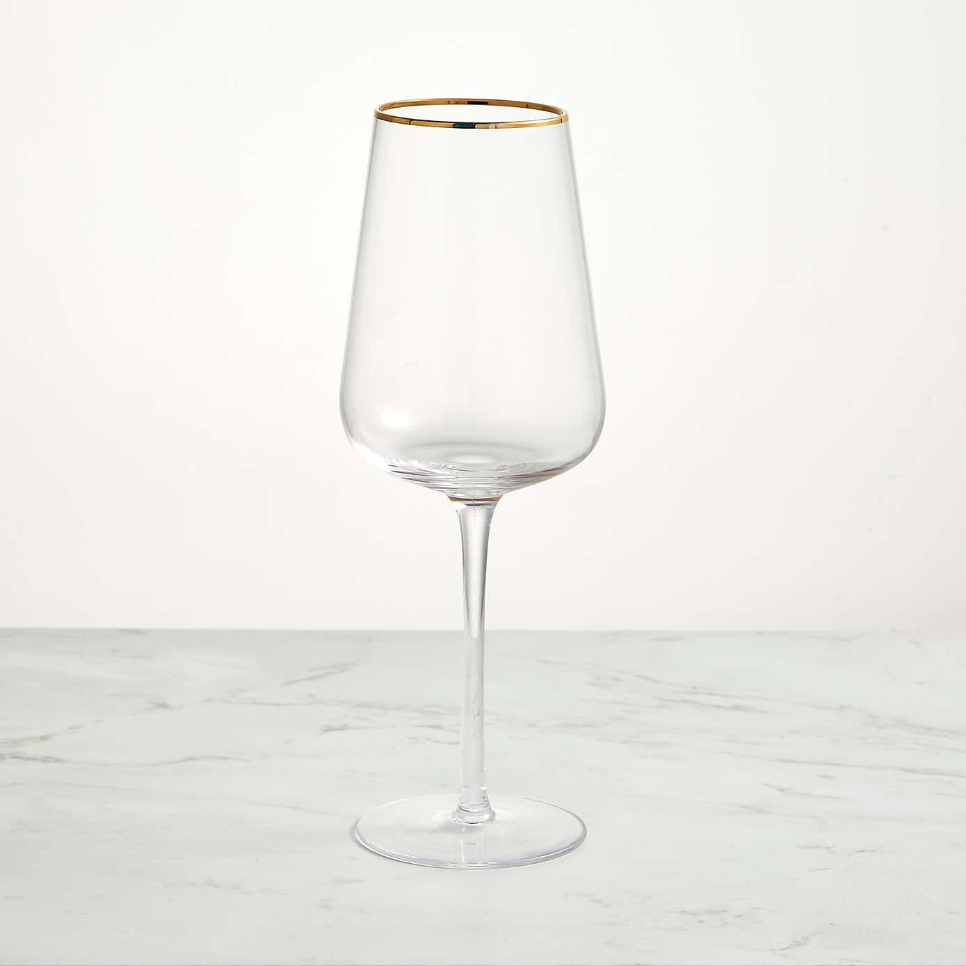 Gold Band White Wine Glass