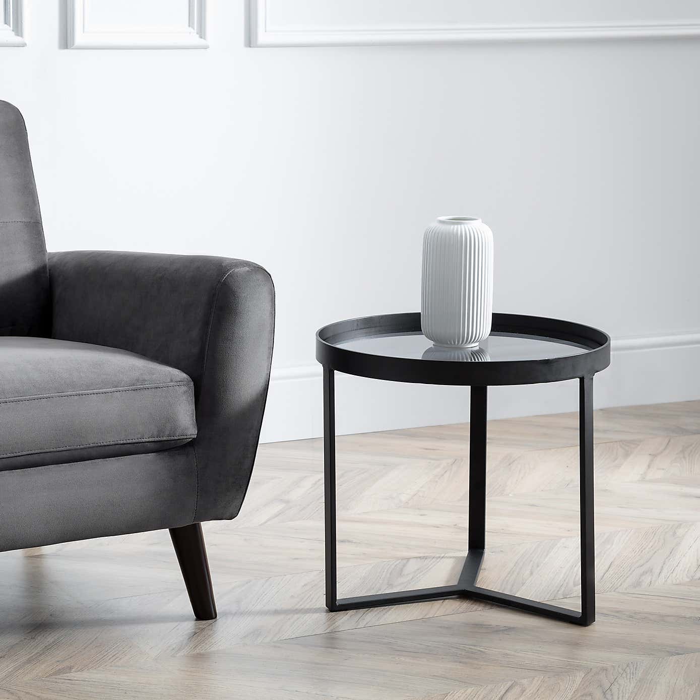 Loft Smoked Glass Lamp Table