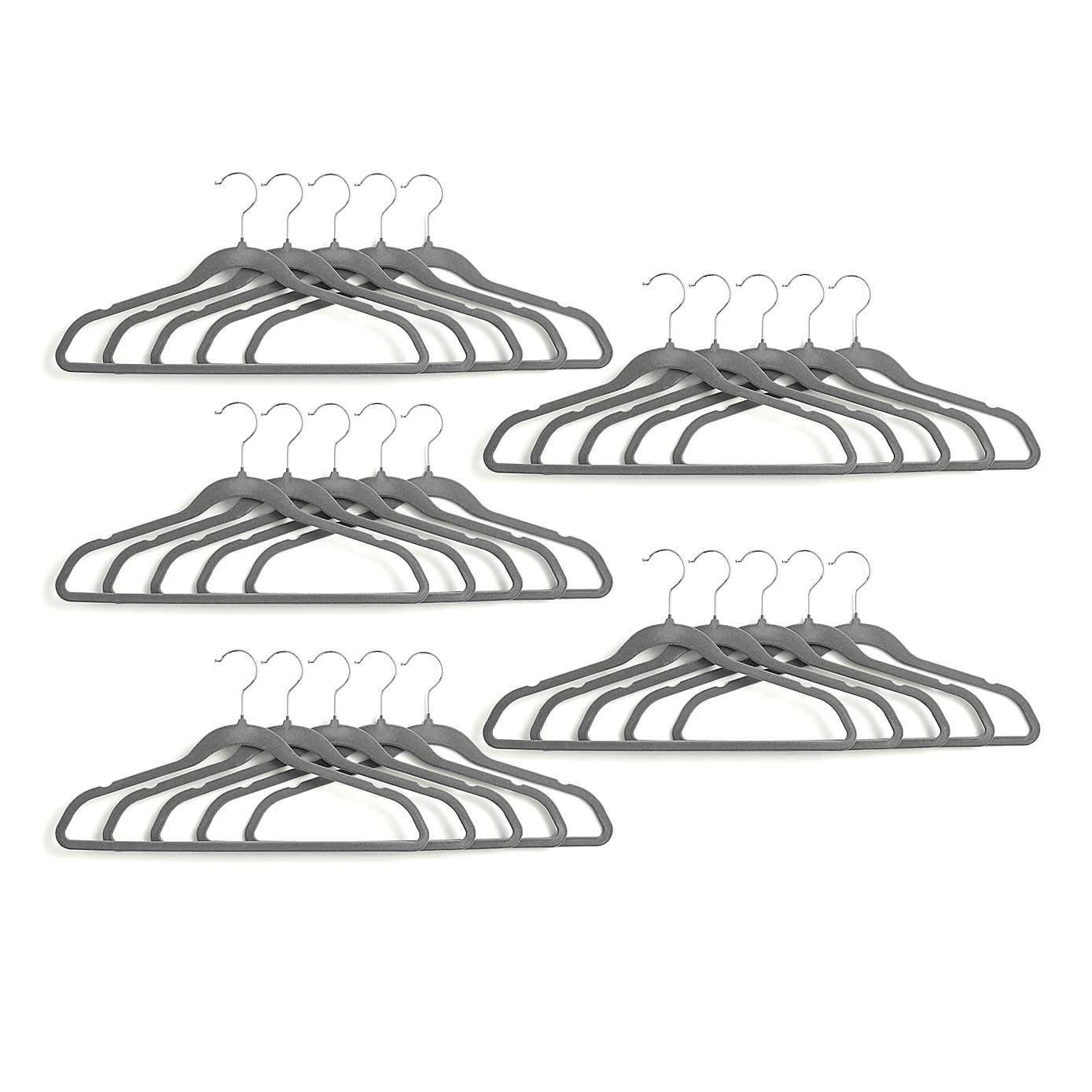 Set Of 25 Flocked Velvet Hangers