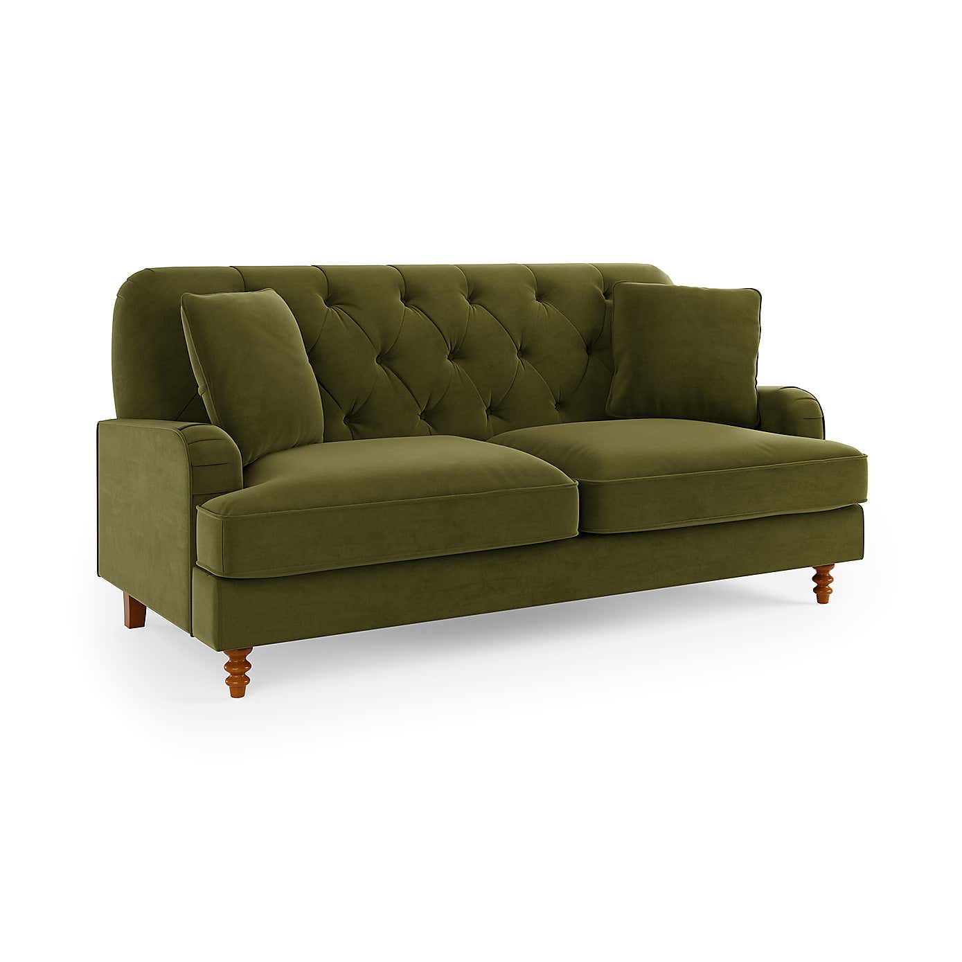 Beatrice Velvet Buttoned 3 Seater Double Sofa Bed