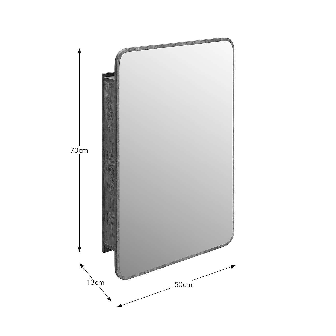 Fulton Bathroom Mirror Wall Cabinet, Pine Effect