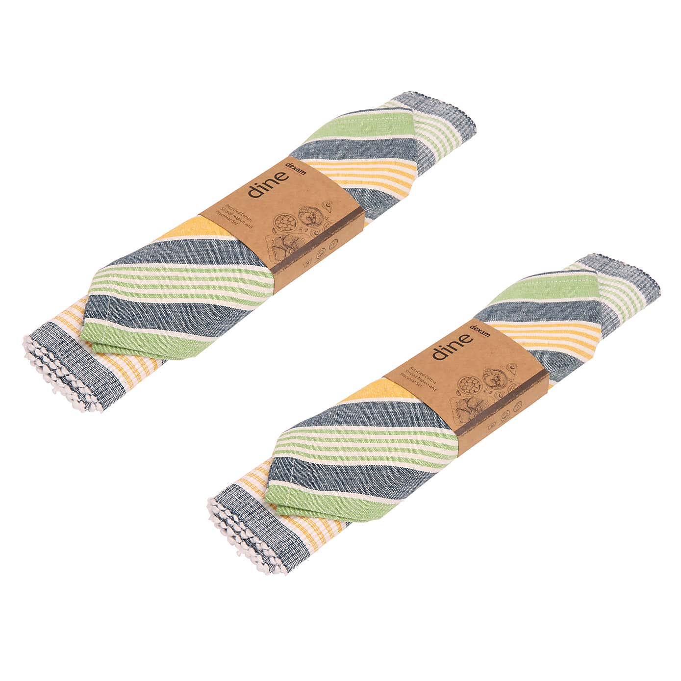 Dexam Set of 2 Sintra Cotton Striped Napkins & Placemats