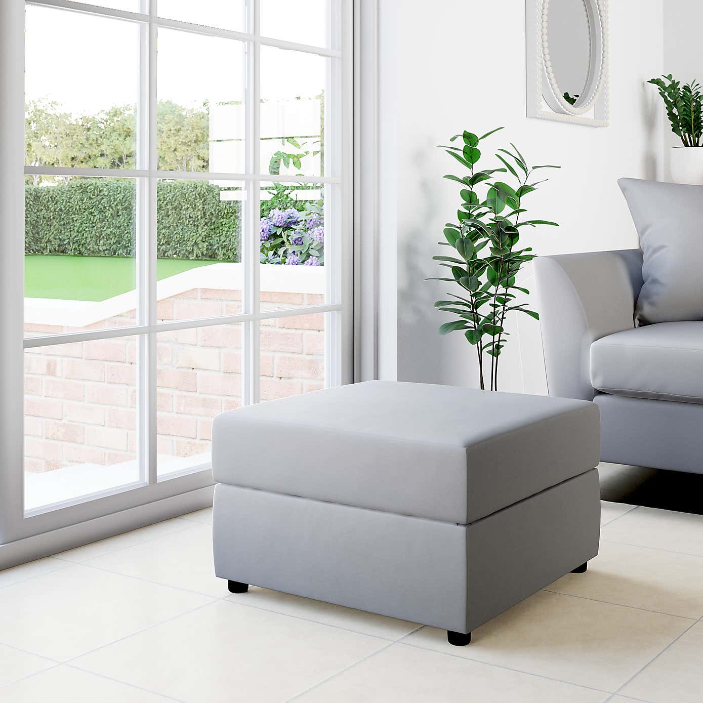 Square Opulent Velvet Storage Footstool