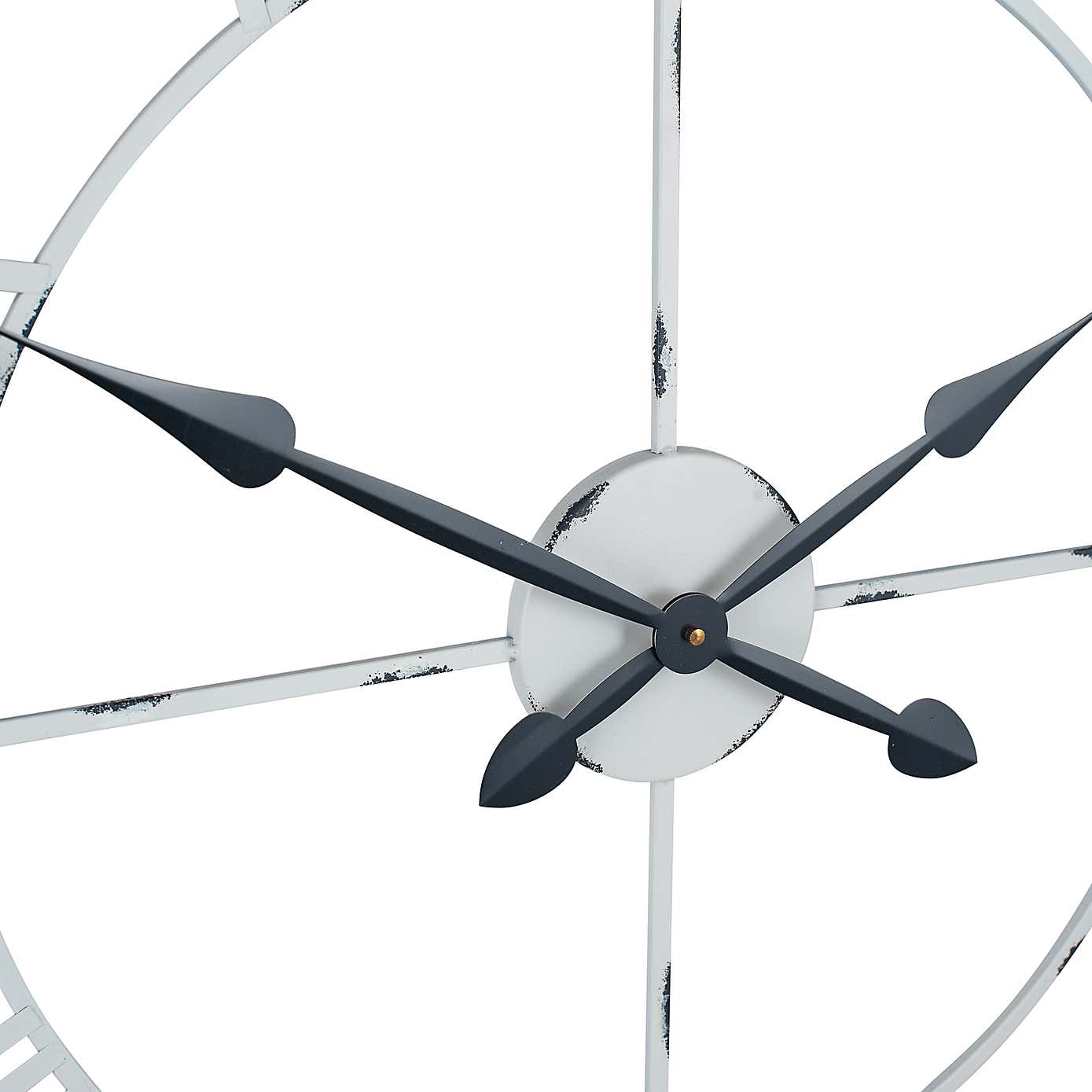 Antique Metal Skeleton Wall Clock