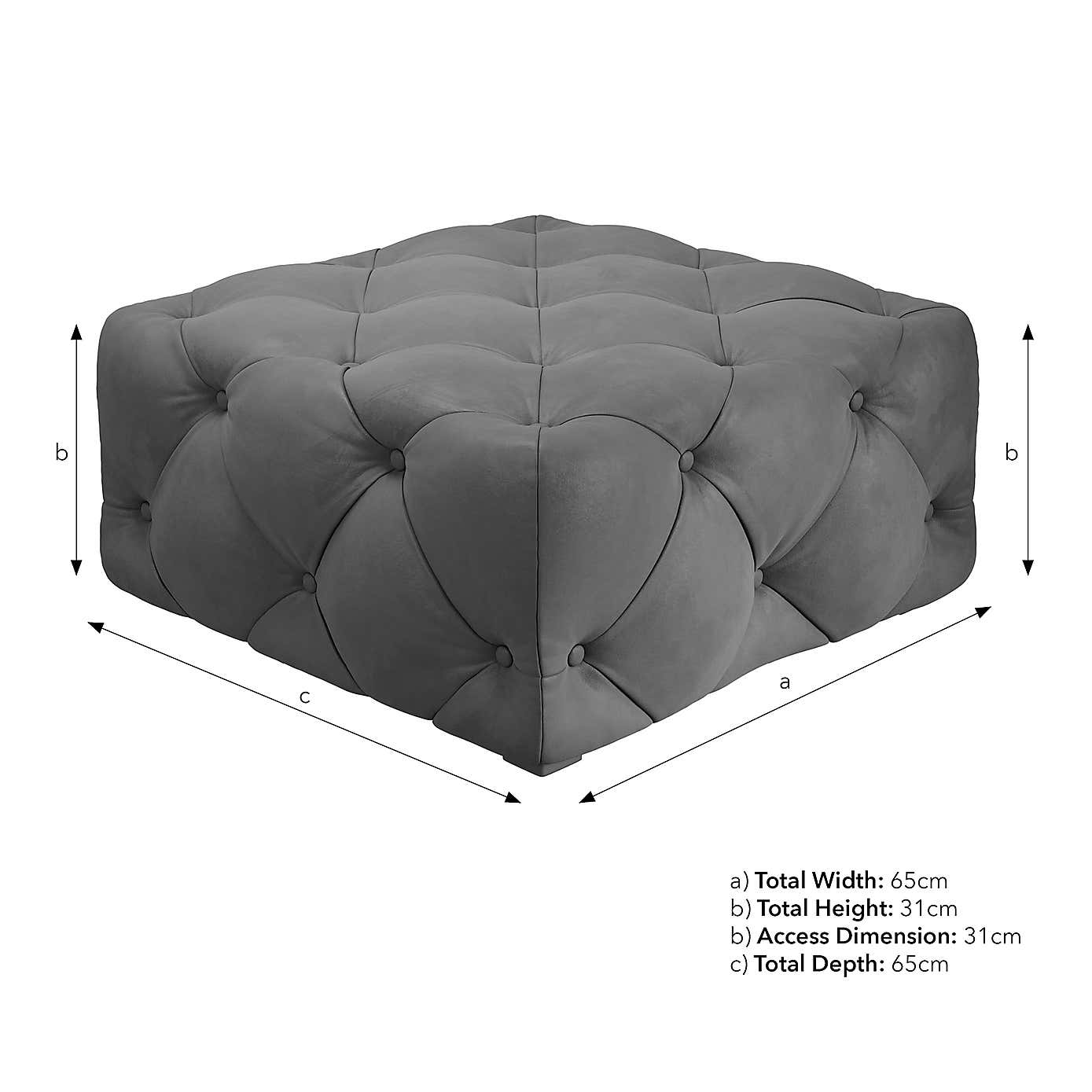 Buttoned Velvet Footstool