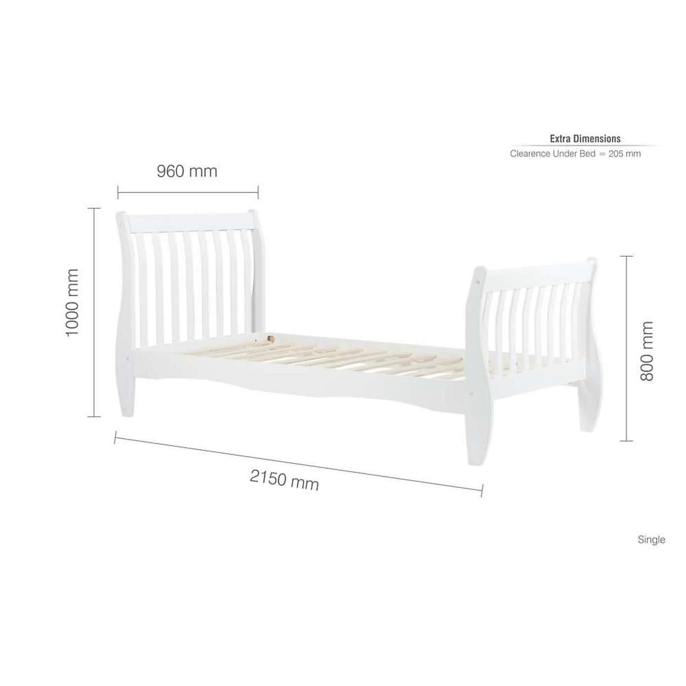 Belford Wooden Bed Frame, White