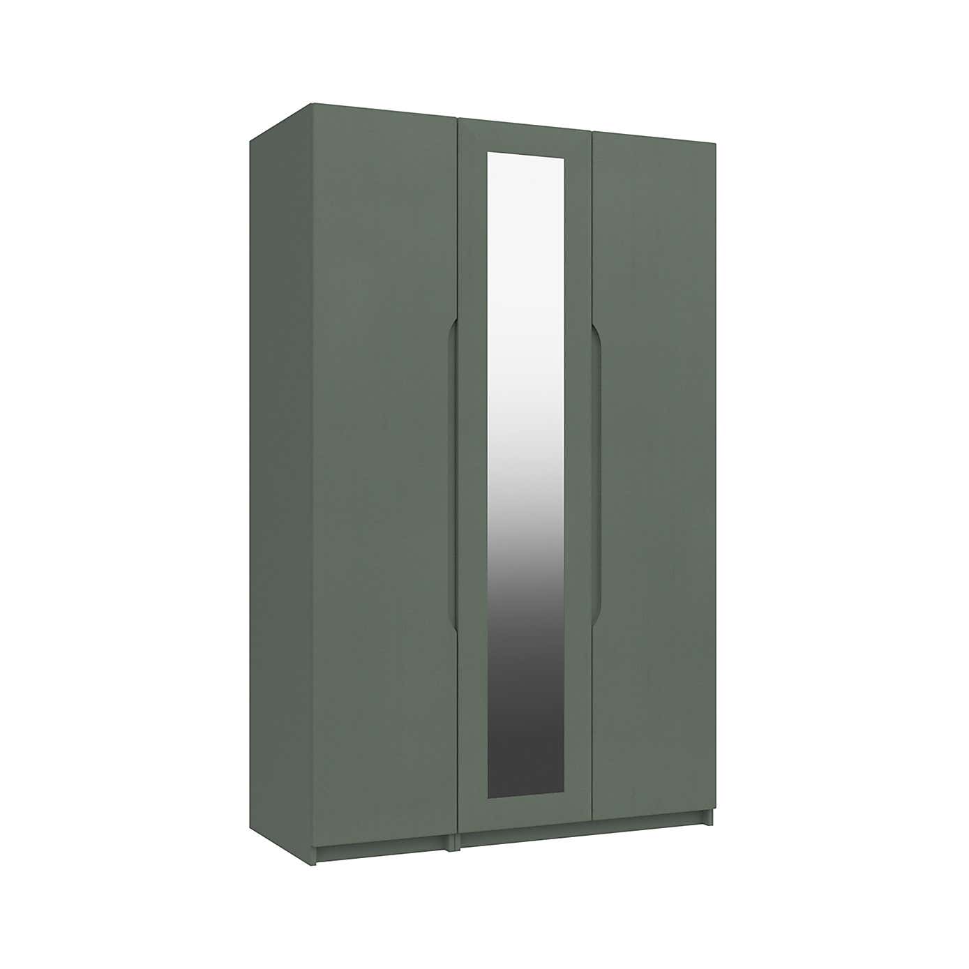 Legato Grey 3 Door Mirrored Wardrobe