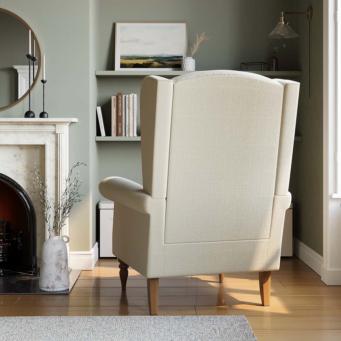 Alexander Grande Wing Back Cosy Chenille Chair