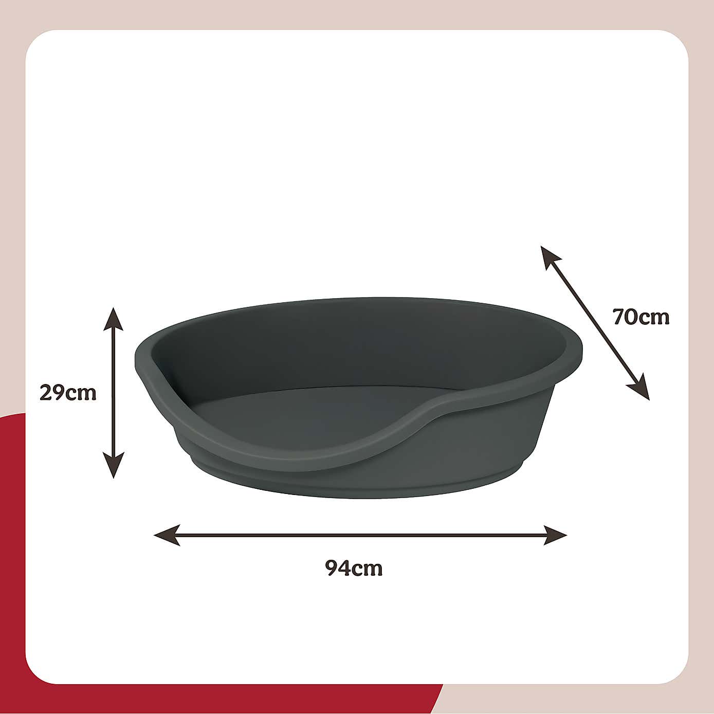 Rosewood Plastic Pet Bed