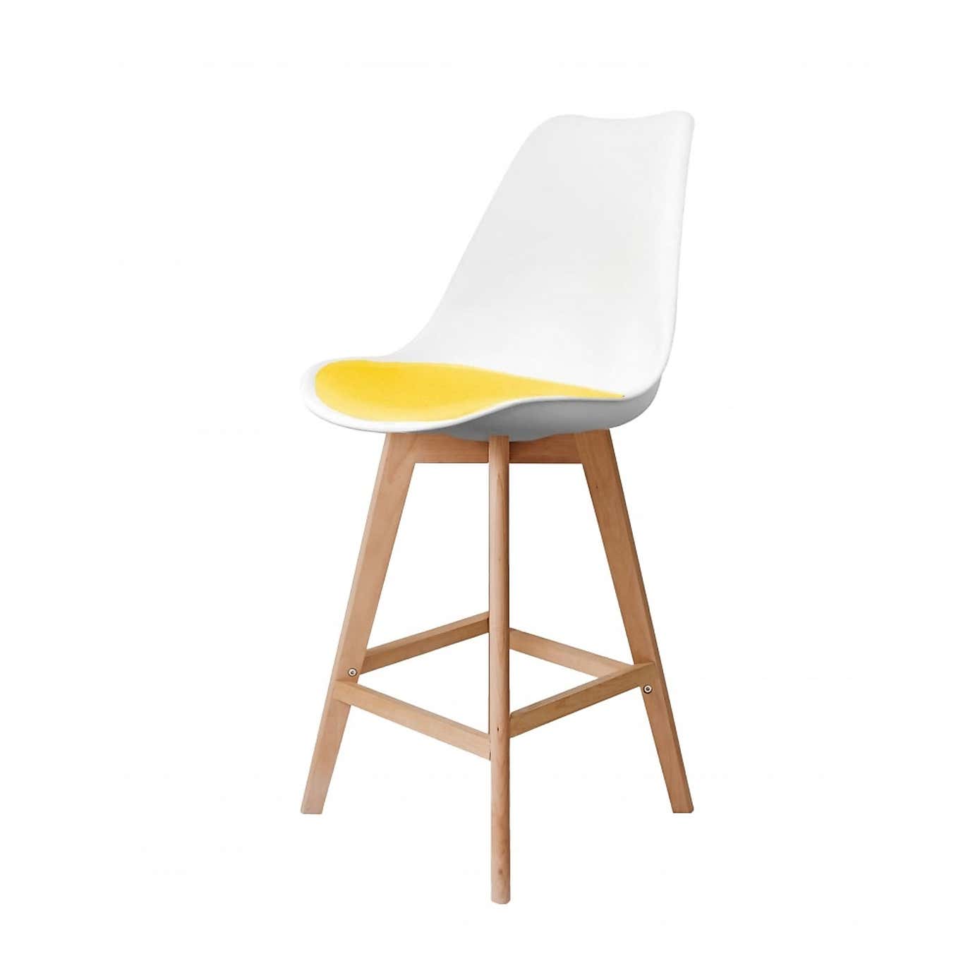 Fusion Living Soho White Plastic Bar Stool