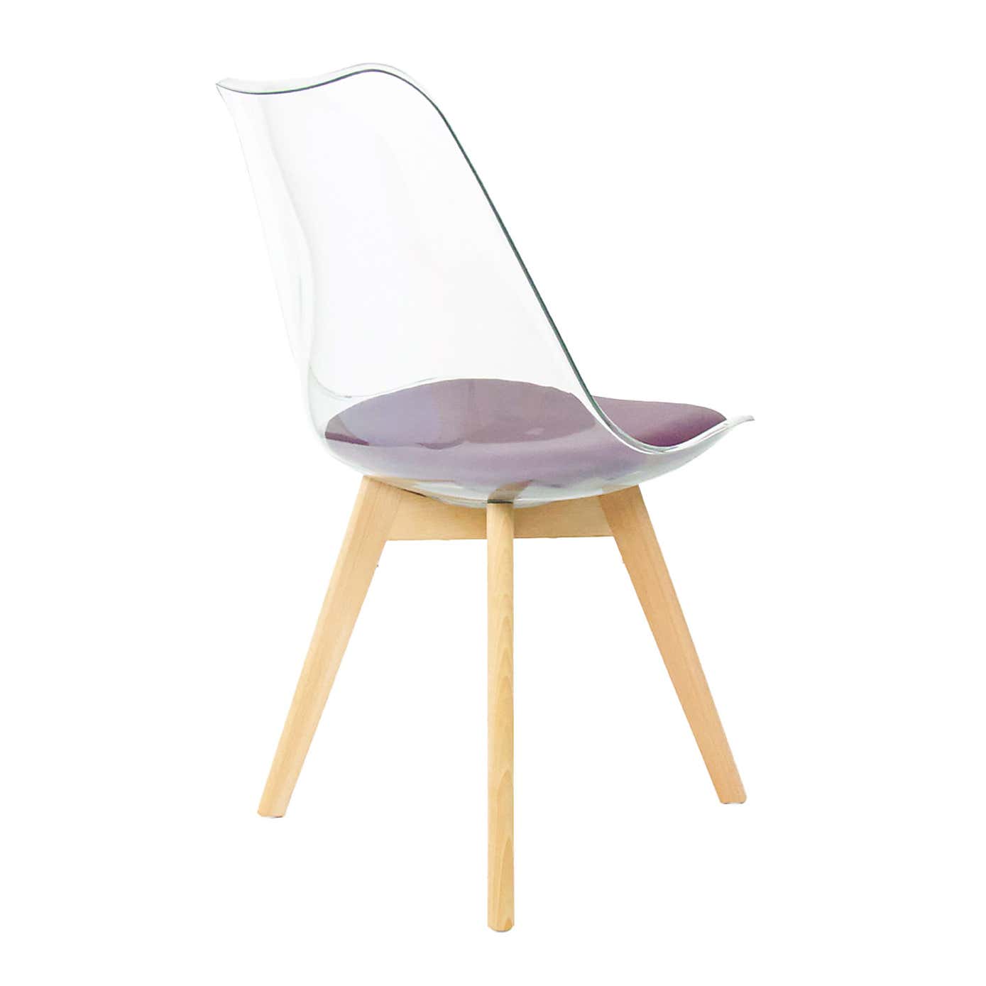 Fusion Living Soho Clear Plastic Dining Chair with Squared Legs