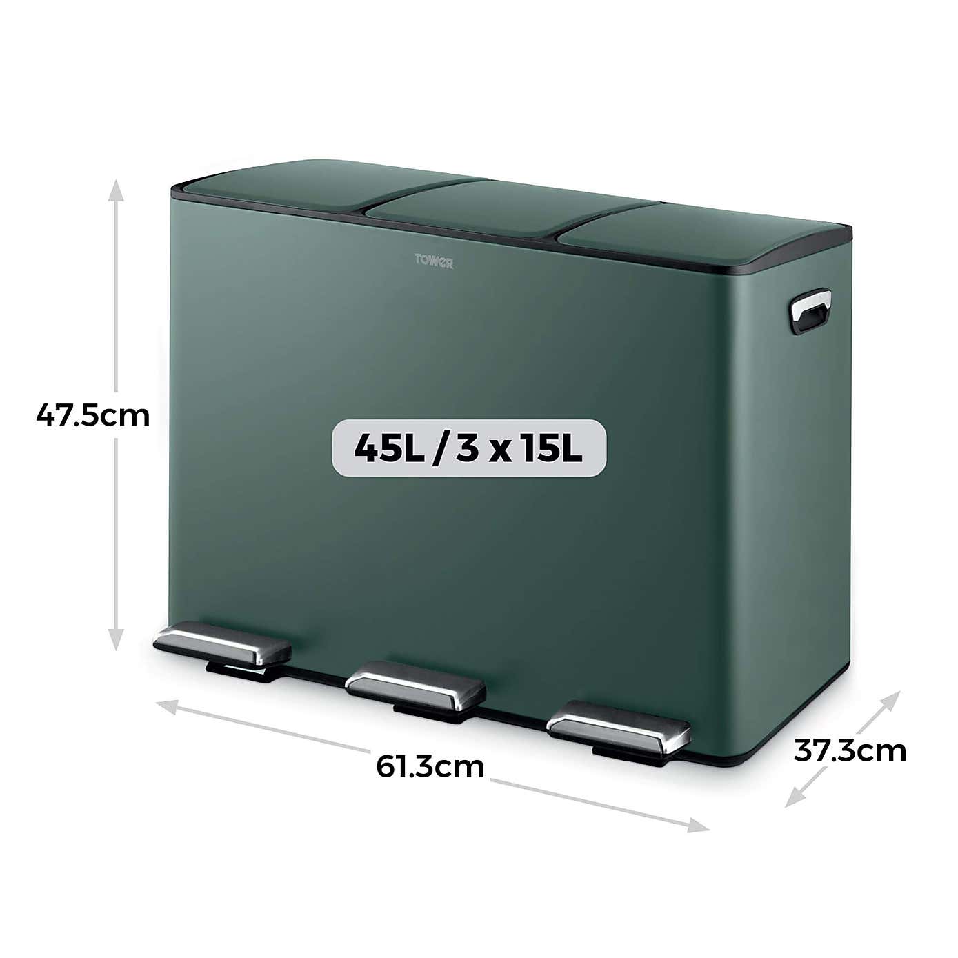 Tower 45L Recycling Pedal Bin