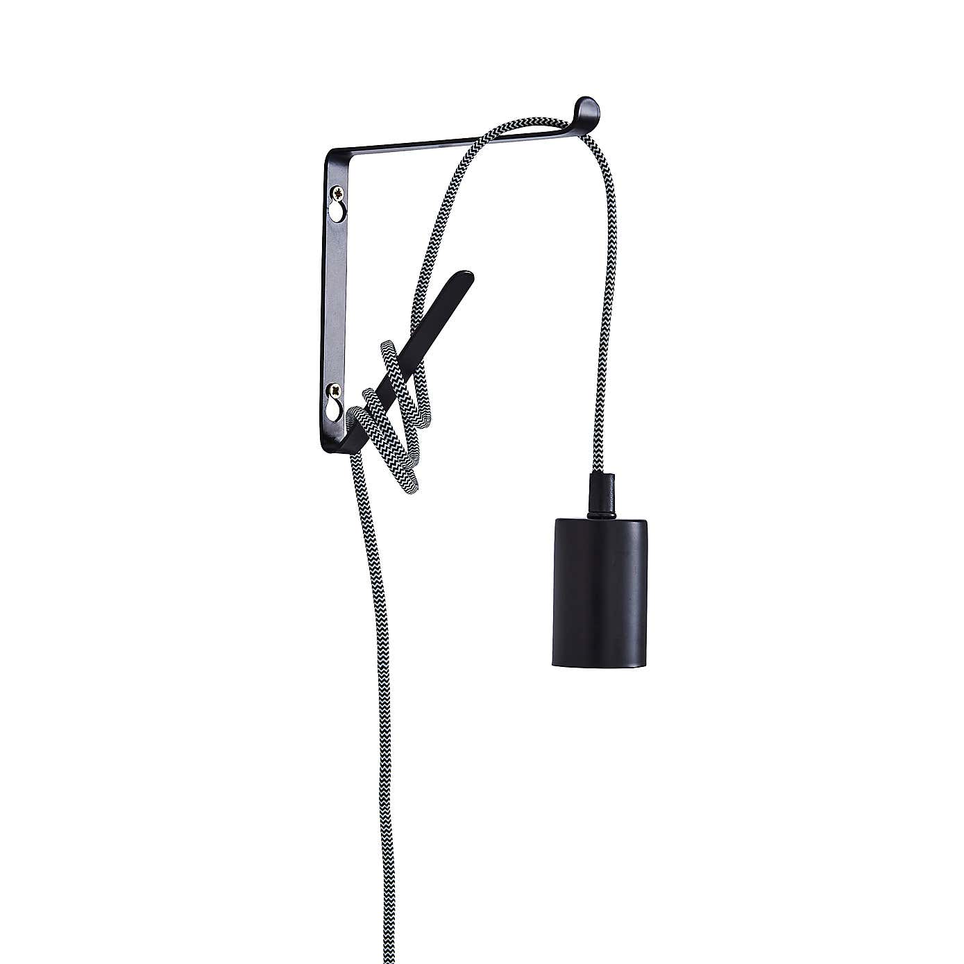 Bradford Plug in Flex Wall Light Set, Black