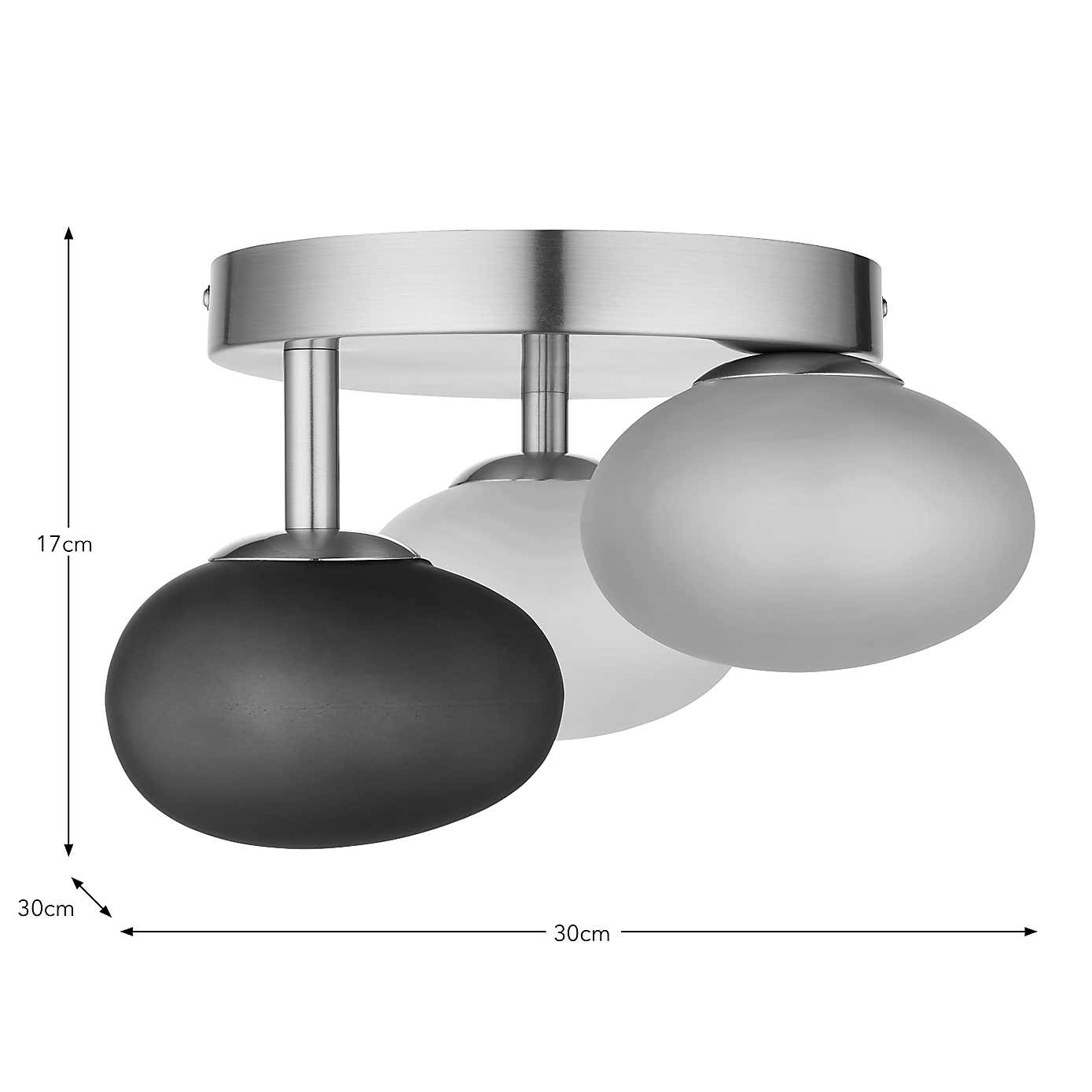 Pebble 3 Light Flush Ceiling Light