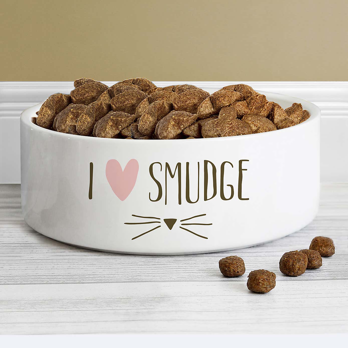 Personalised Cat Features Ceramic Pet Bowl