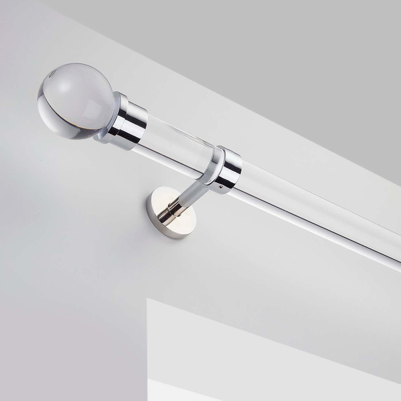 Atlanta Acrylic Curtain Pole with Rings