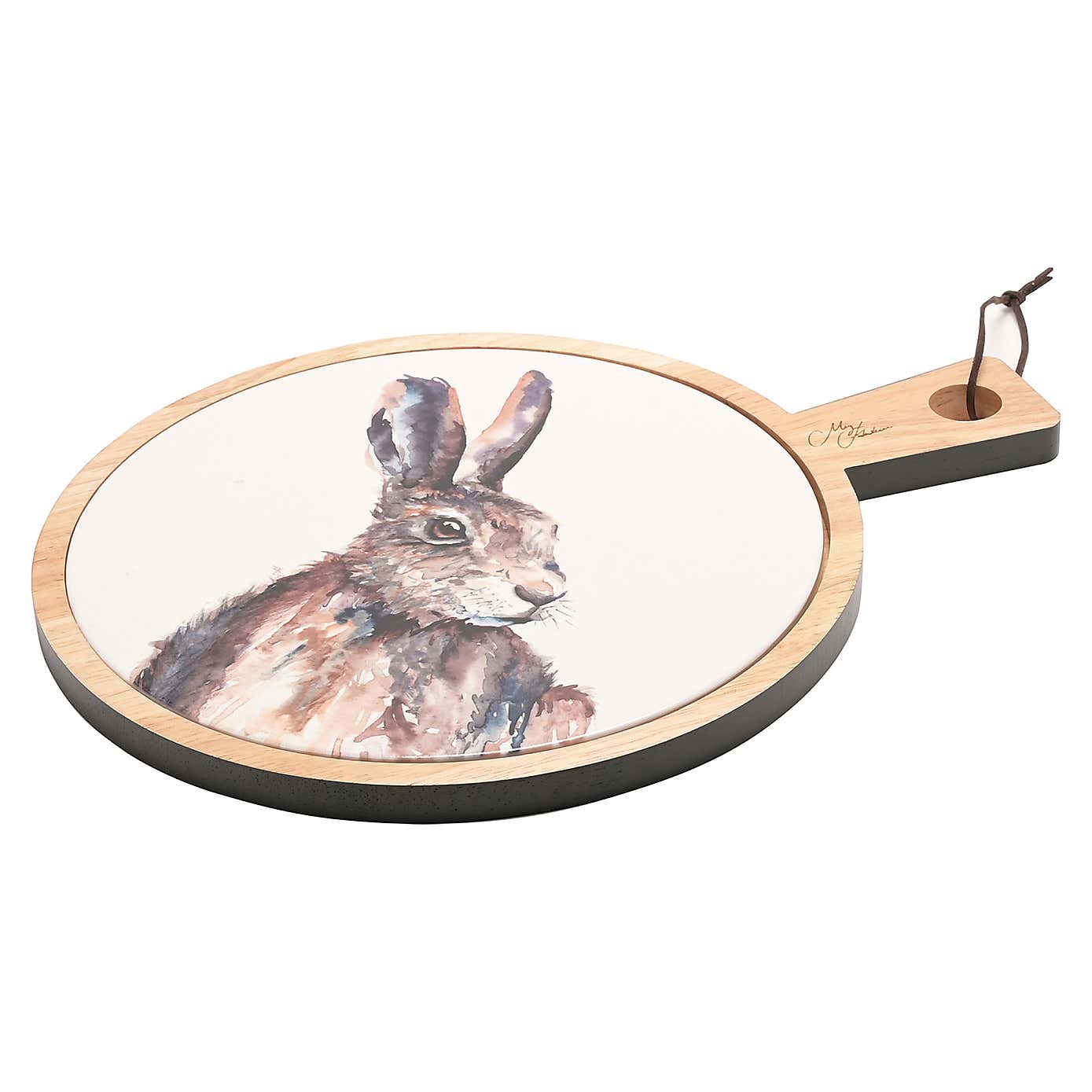 Meg Hawkins Hare Wood and Ceramic Serving Board