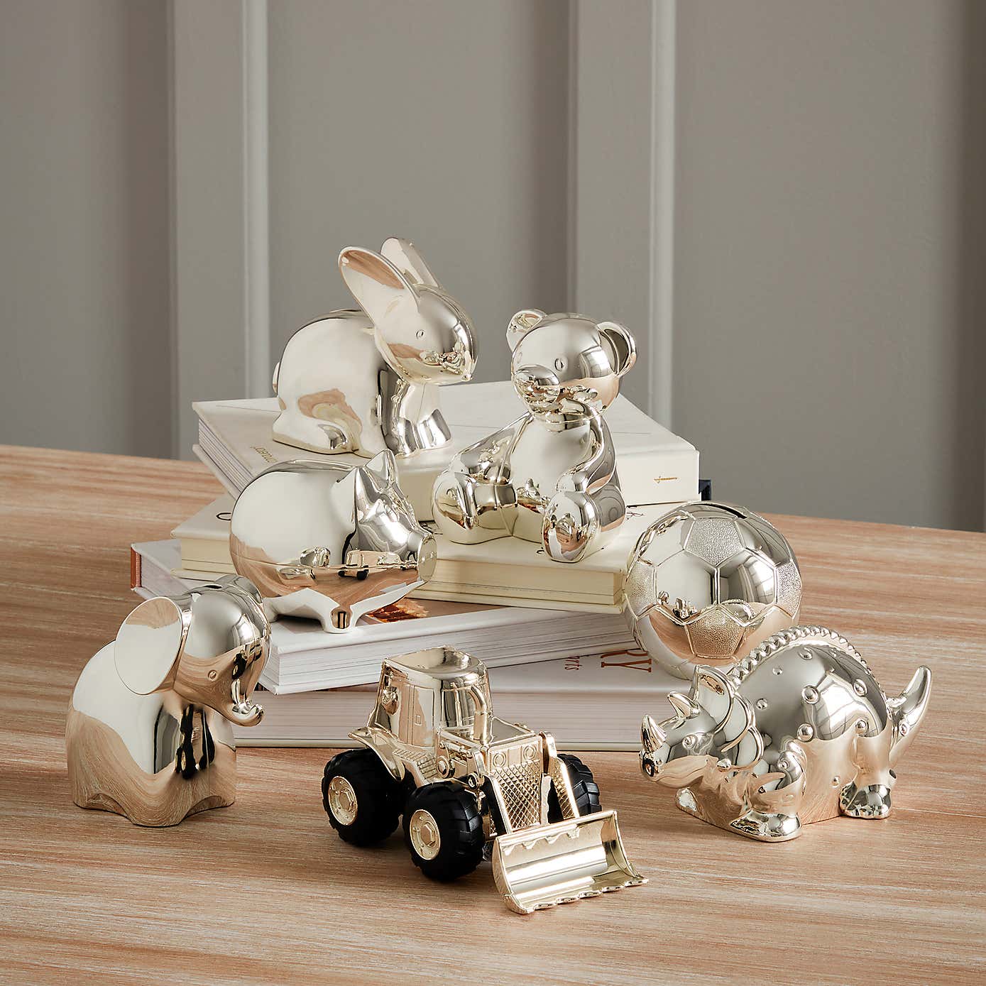 Bambino Silver Plated Teddy Bear Money Box